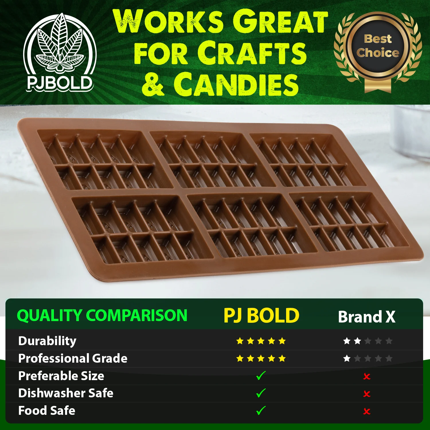 Small Mushroom Chocolate Bar Silicone Candy Mold Trays, 2 Pack For Candies, Chocolate & Gummies