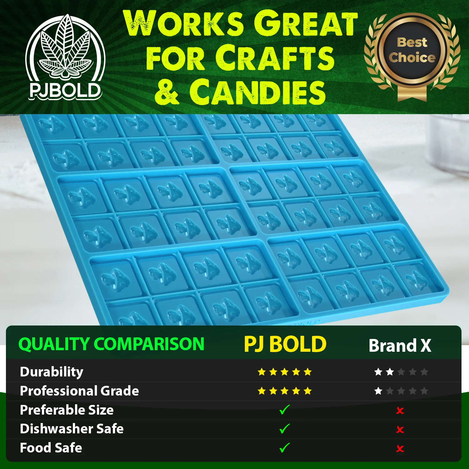 Mushroom Candy Bar Mold, 6 Cavity