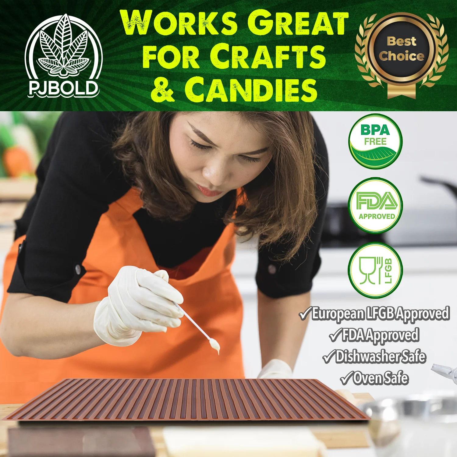 Rope Candy Gummy Mold - 1/3 Sheet Size