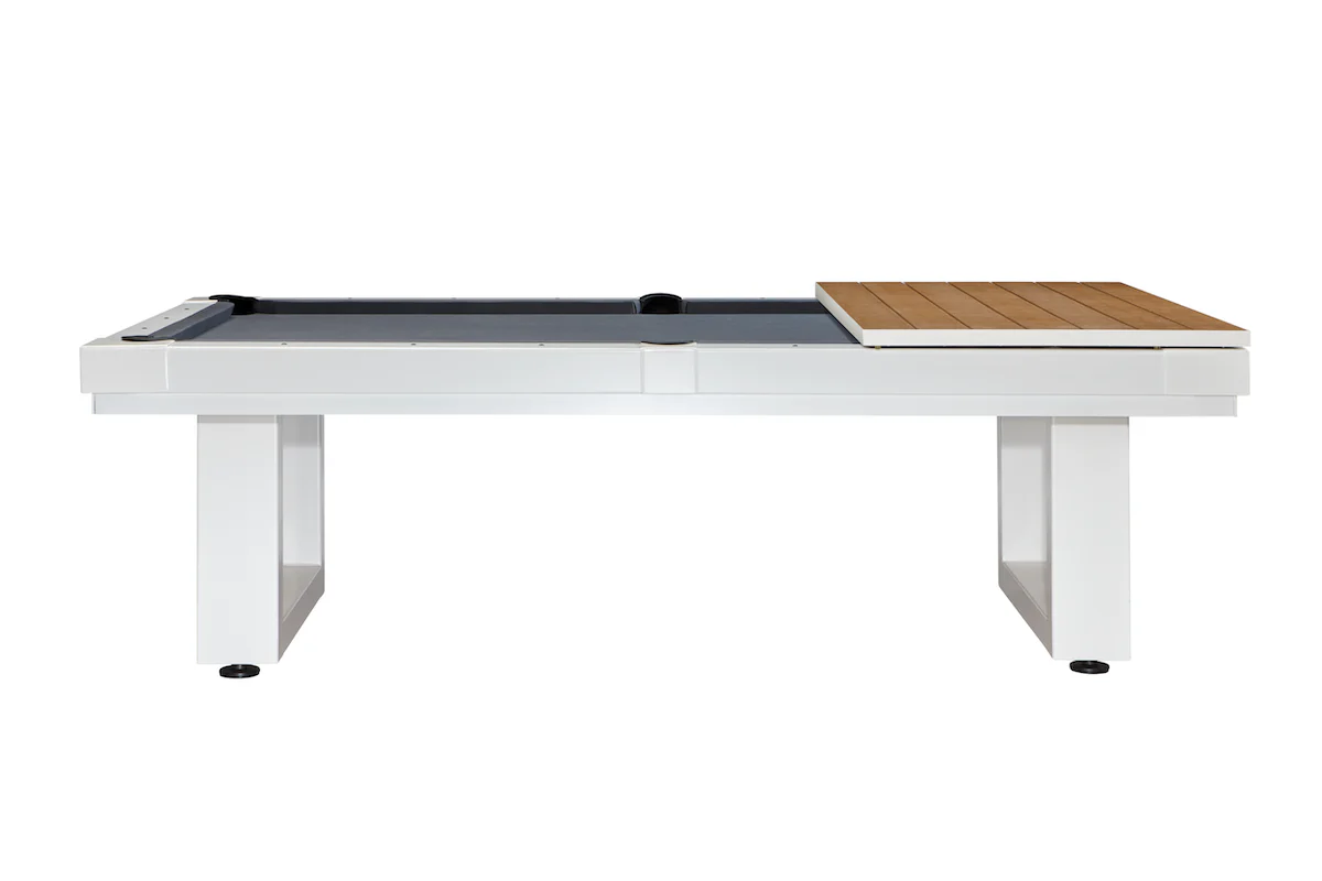 Lanai 8’ Outdoor Pool Table | Pearl White | American Heritage