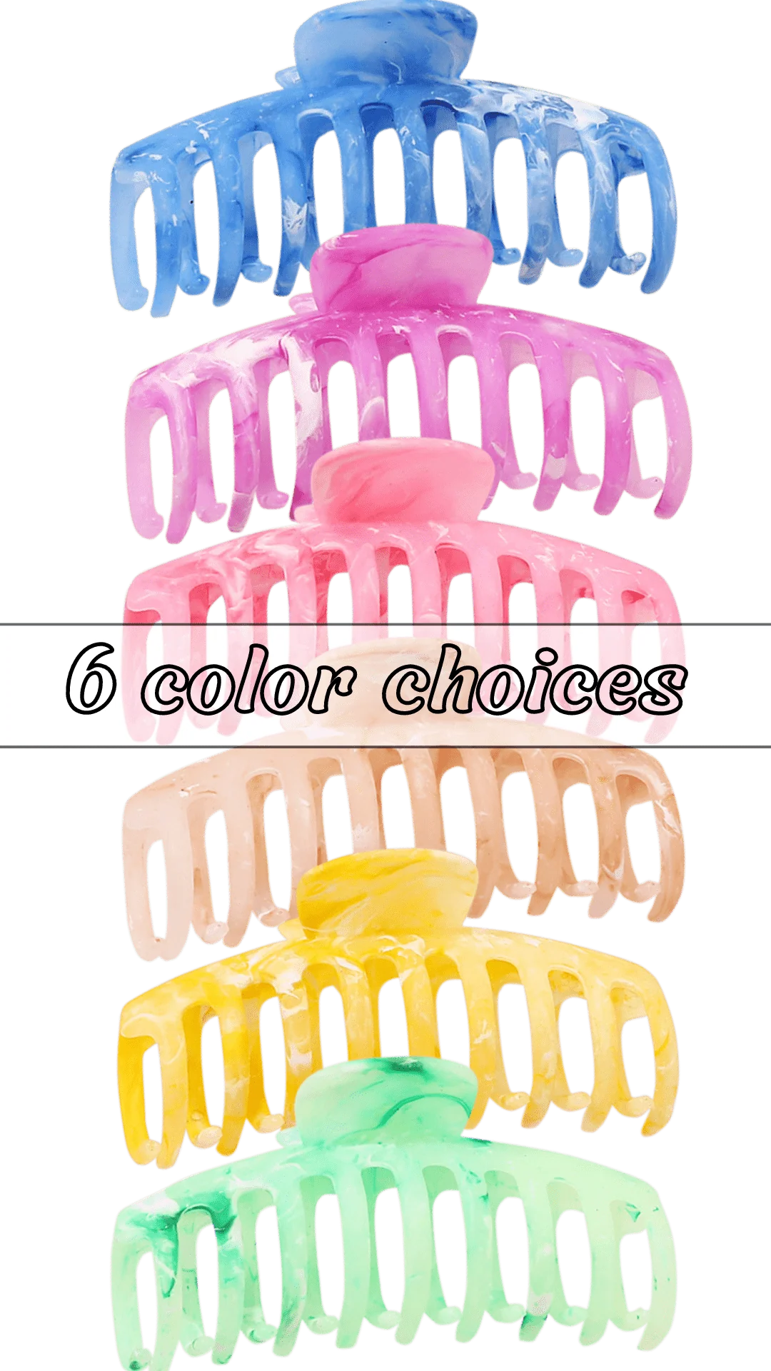 Large Marble Barrel Claw Clip