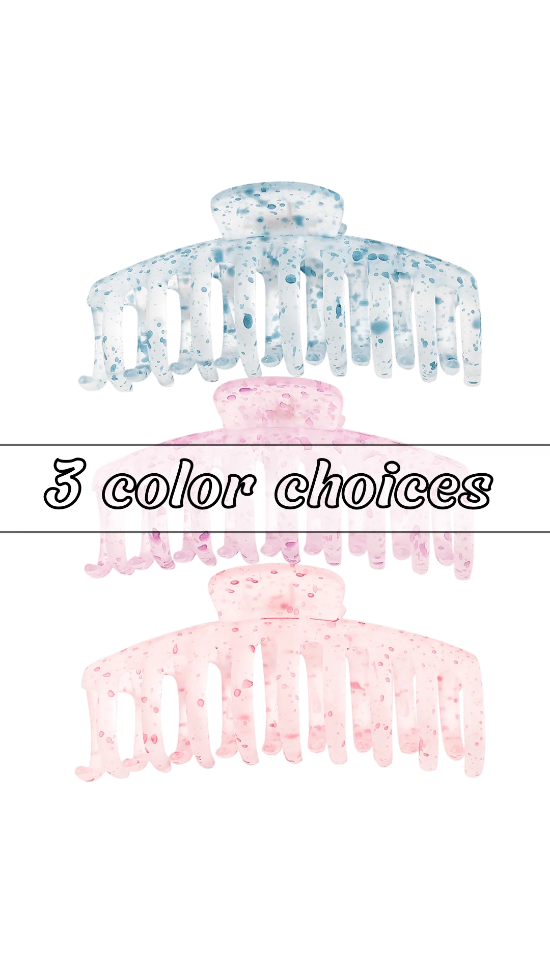 Large Watercolor Barrel Claw Clip