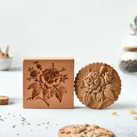Carved Wooden Cookie Mold
