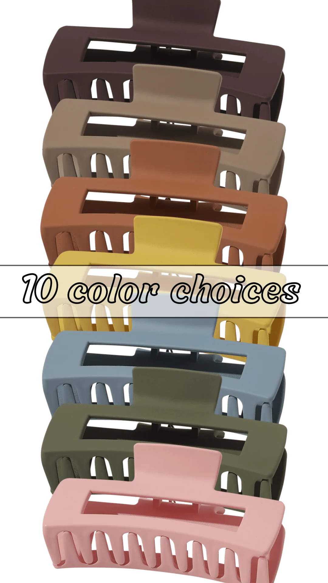 Large Matte Rectangle Cutout Claw Clip