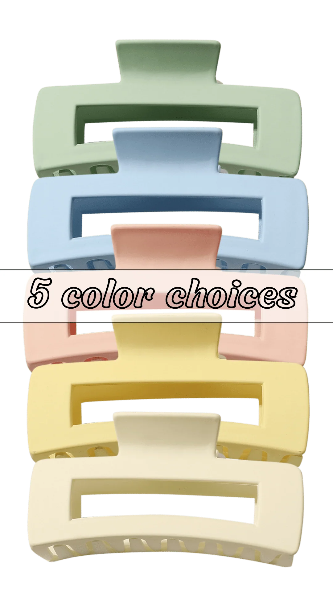 Large Pastel Rectangular Claw Clip