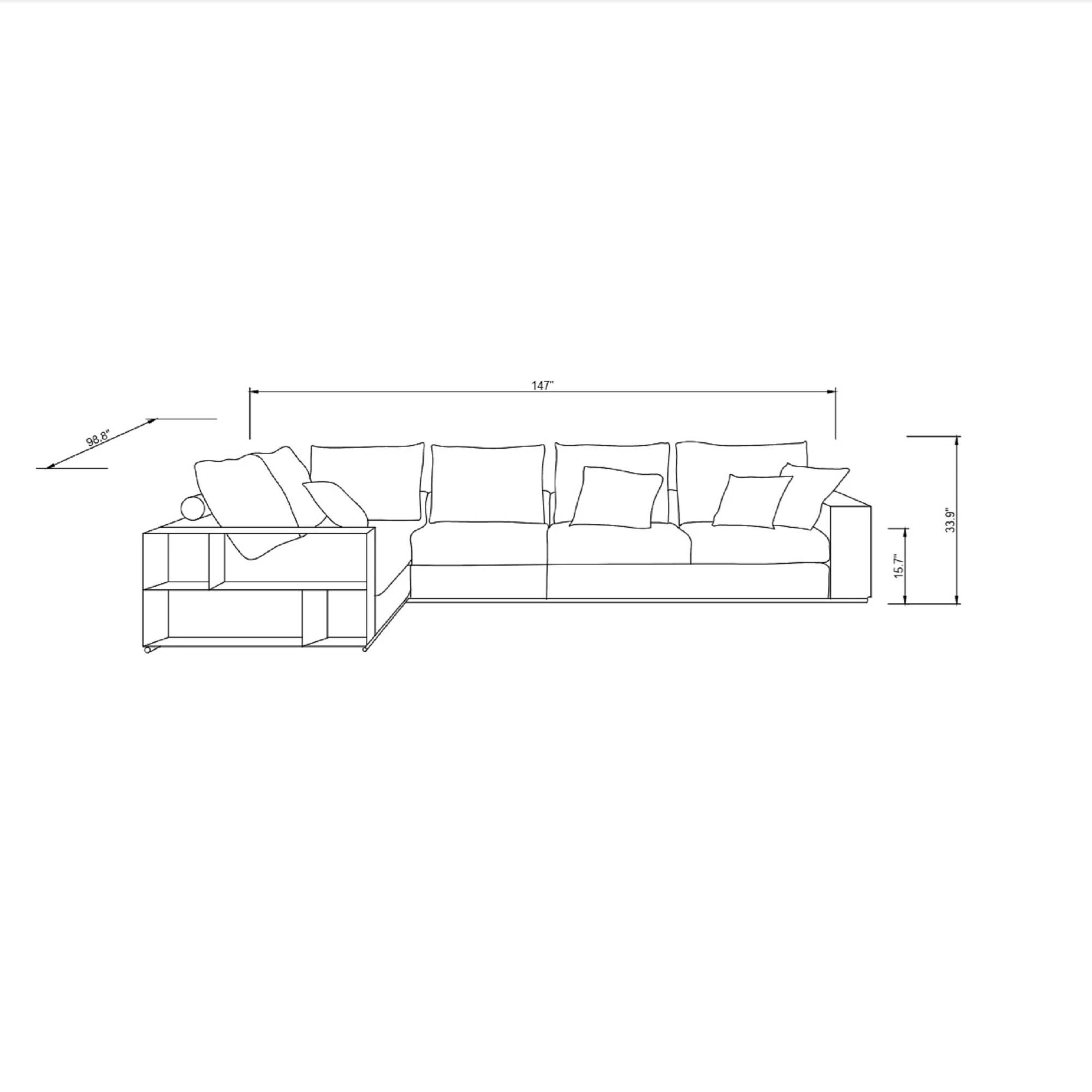 Leone 2-piece L-Shape Sectional