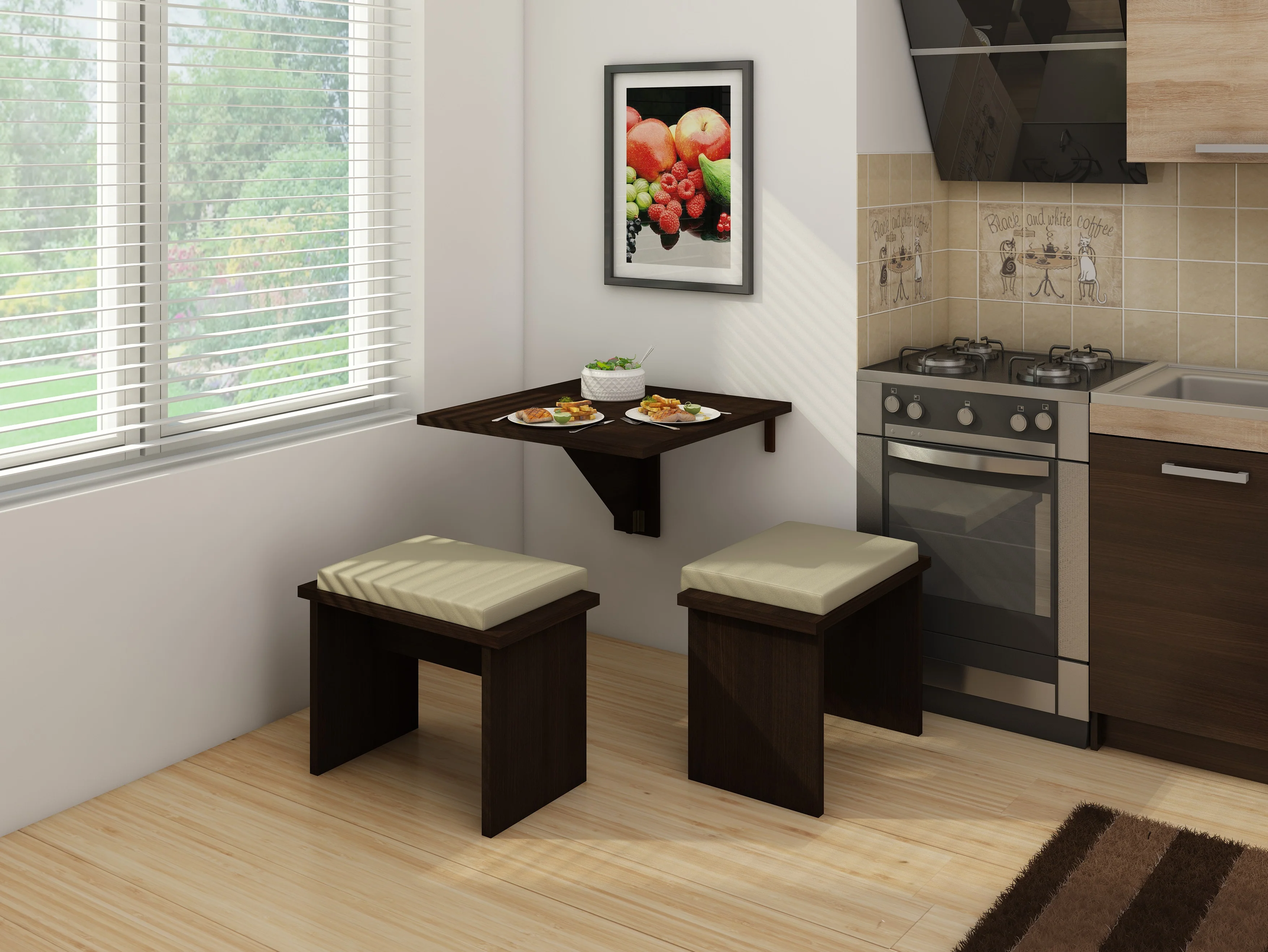 Expert B Wall-Mounted Folding Dining Table