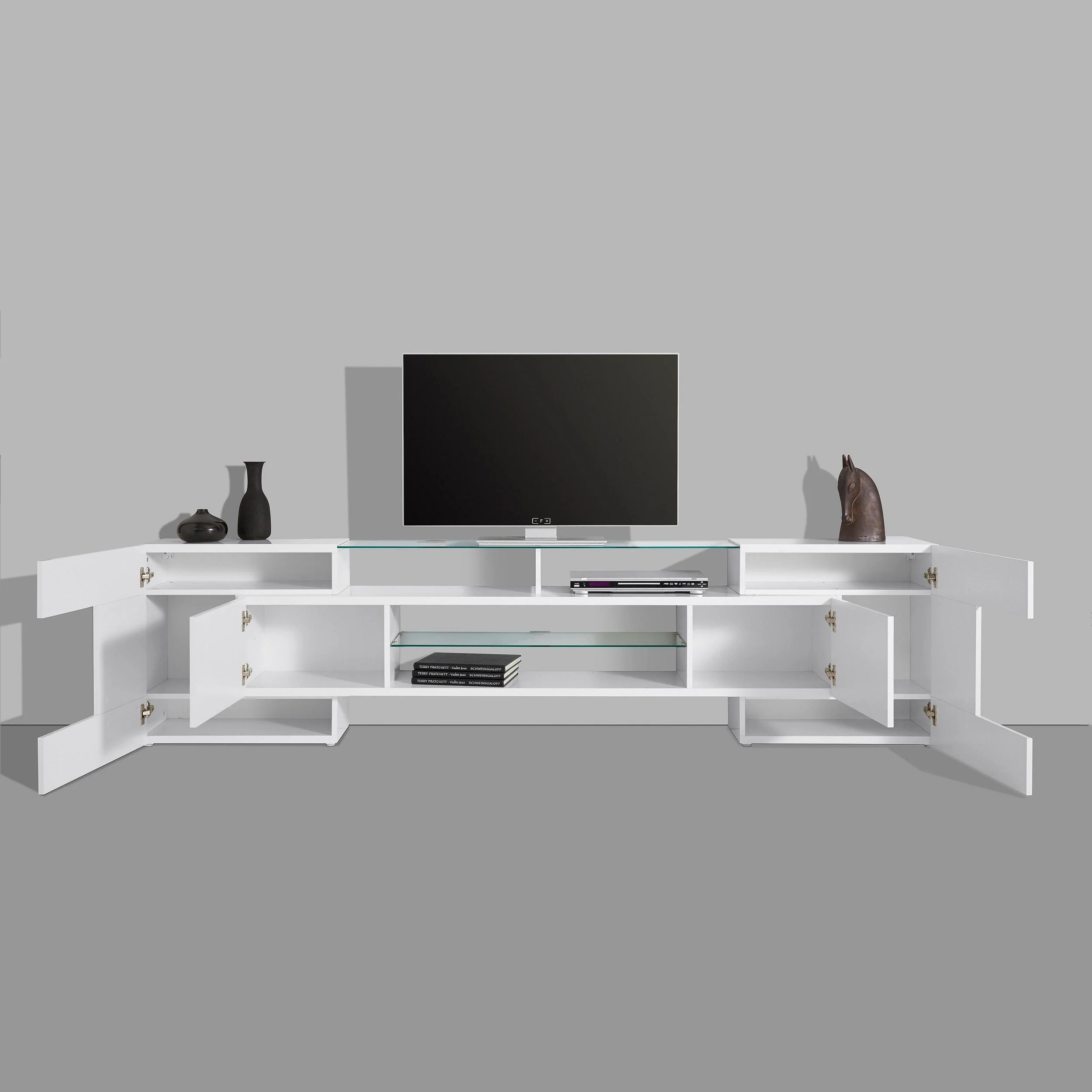 Peru 4 Cabinets High Gloss TV Stand, for TVs up to 88