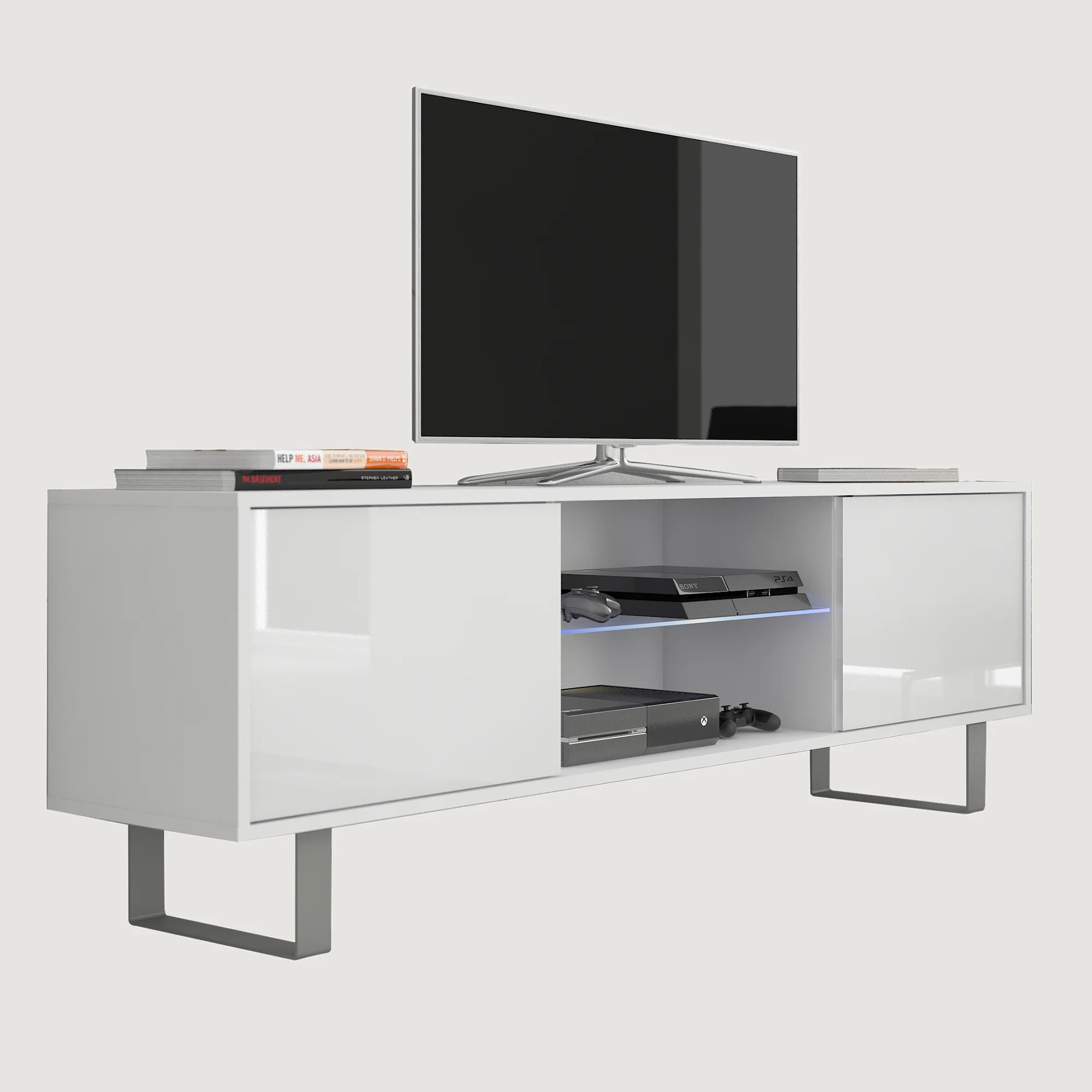 King High Gloss TV Stand, Multiple Finishes