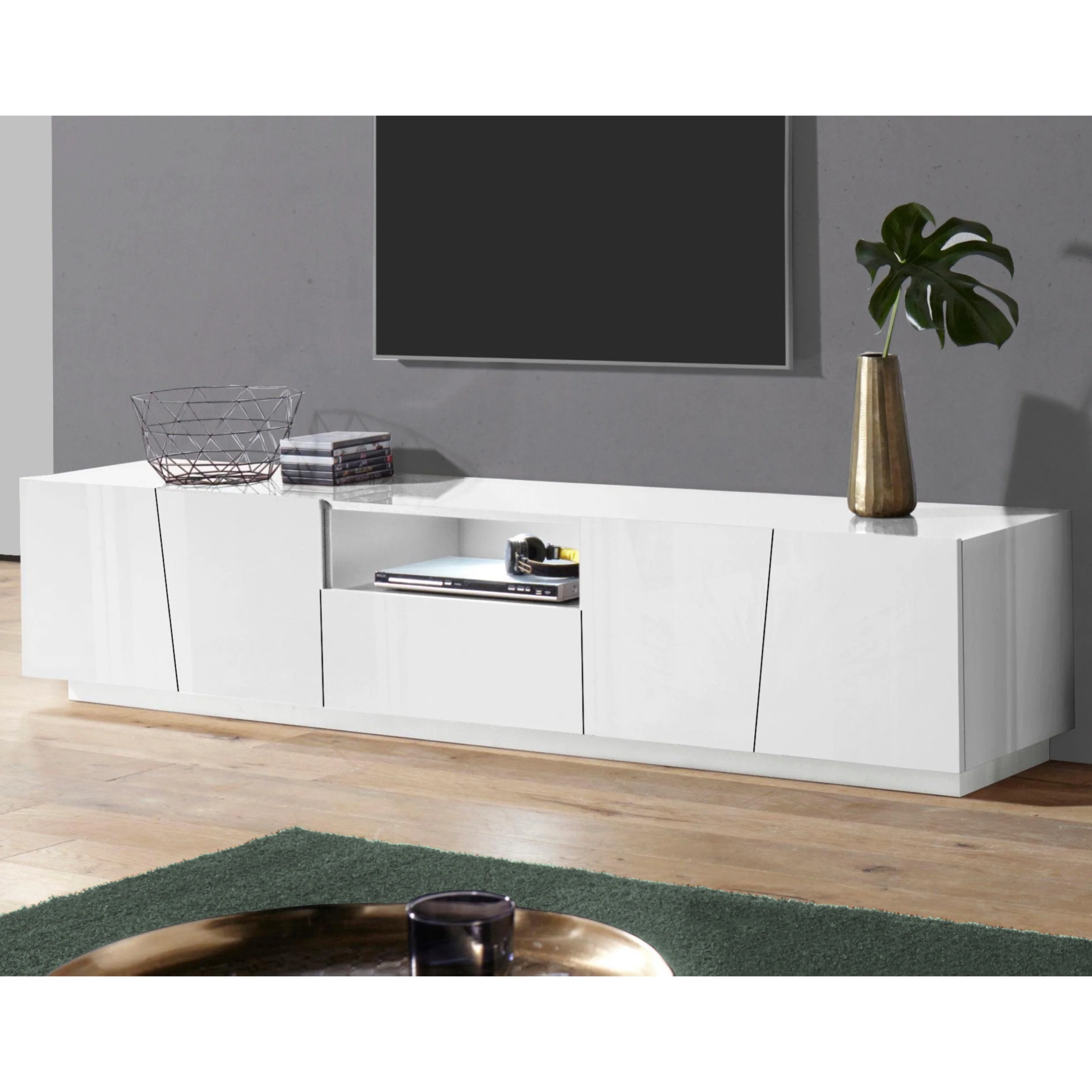 VEGA 86-inch 2 Cabinet 1 Drawer High Gloss TV Stand