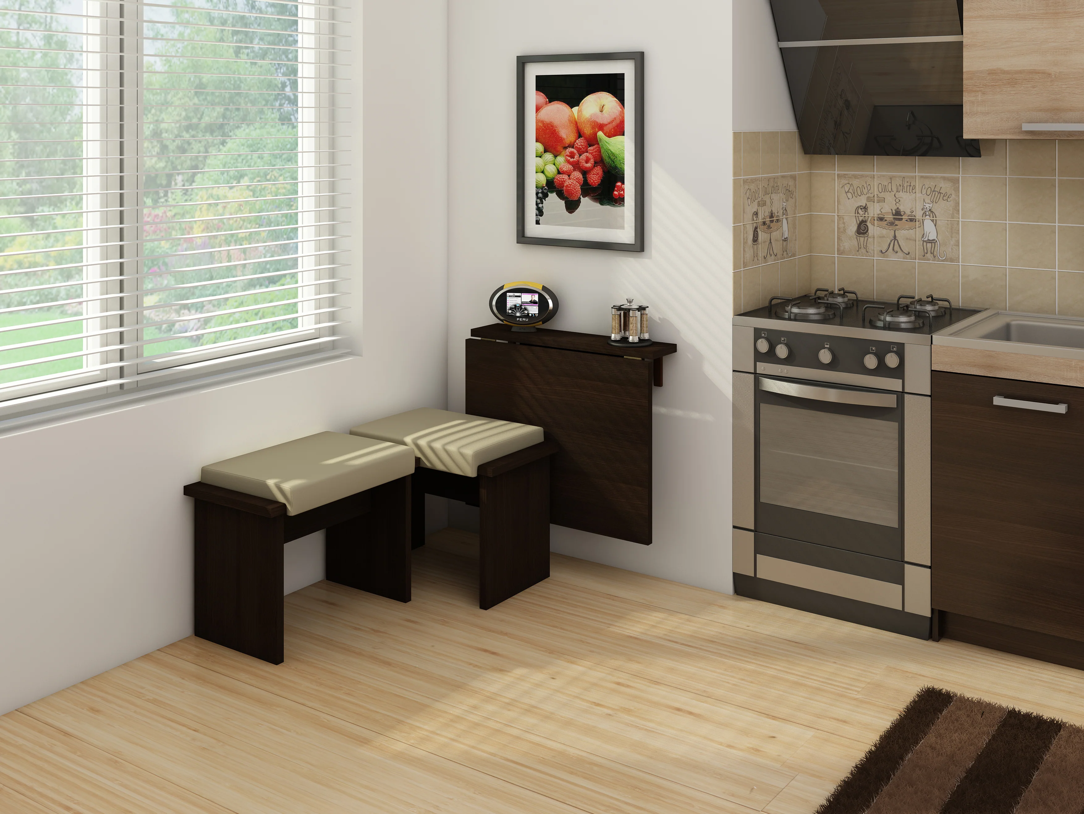 Expert B Wall-Mounted Folding Dining Table