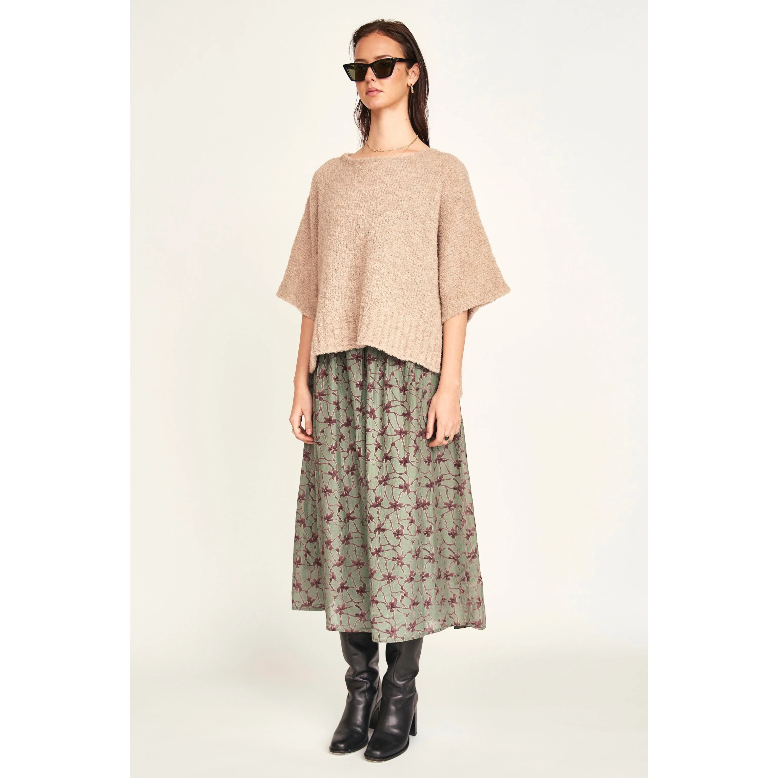 Fez Boucle Top in Graham Cracker