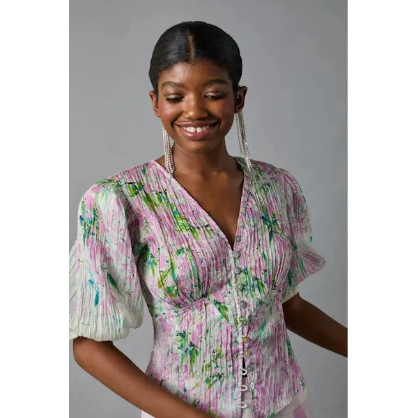 Deconstructed Tux Shirt Cabbage Roses