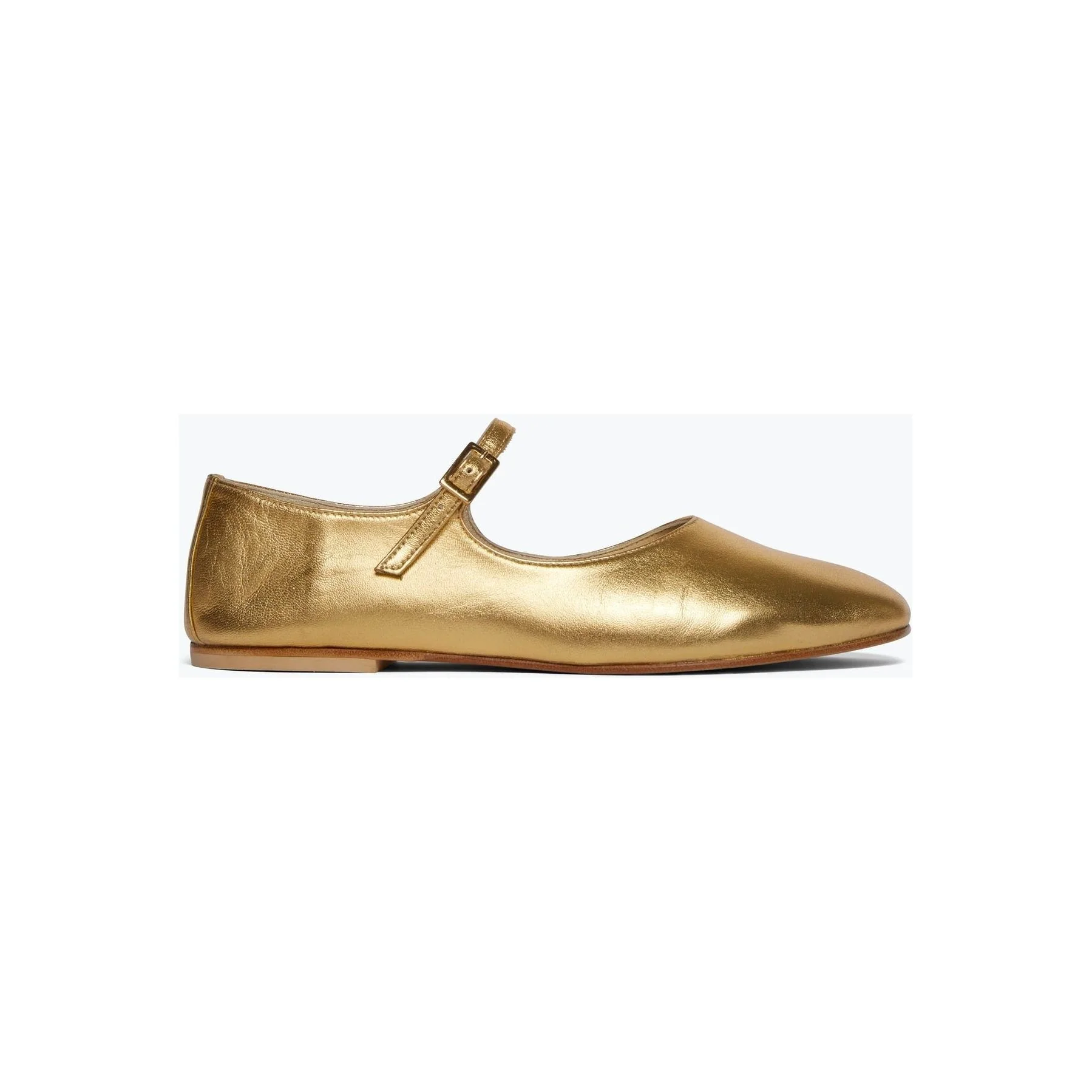 Aubrey Mary Jane Flat Gold Calf