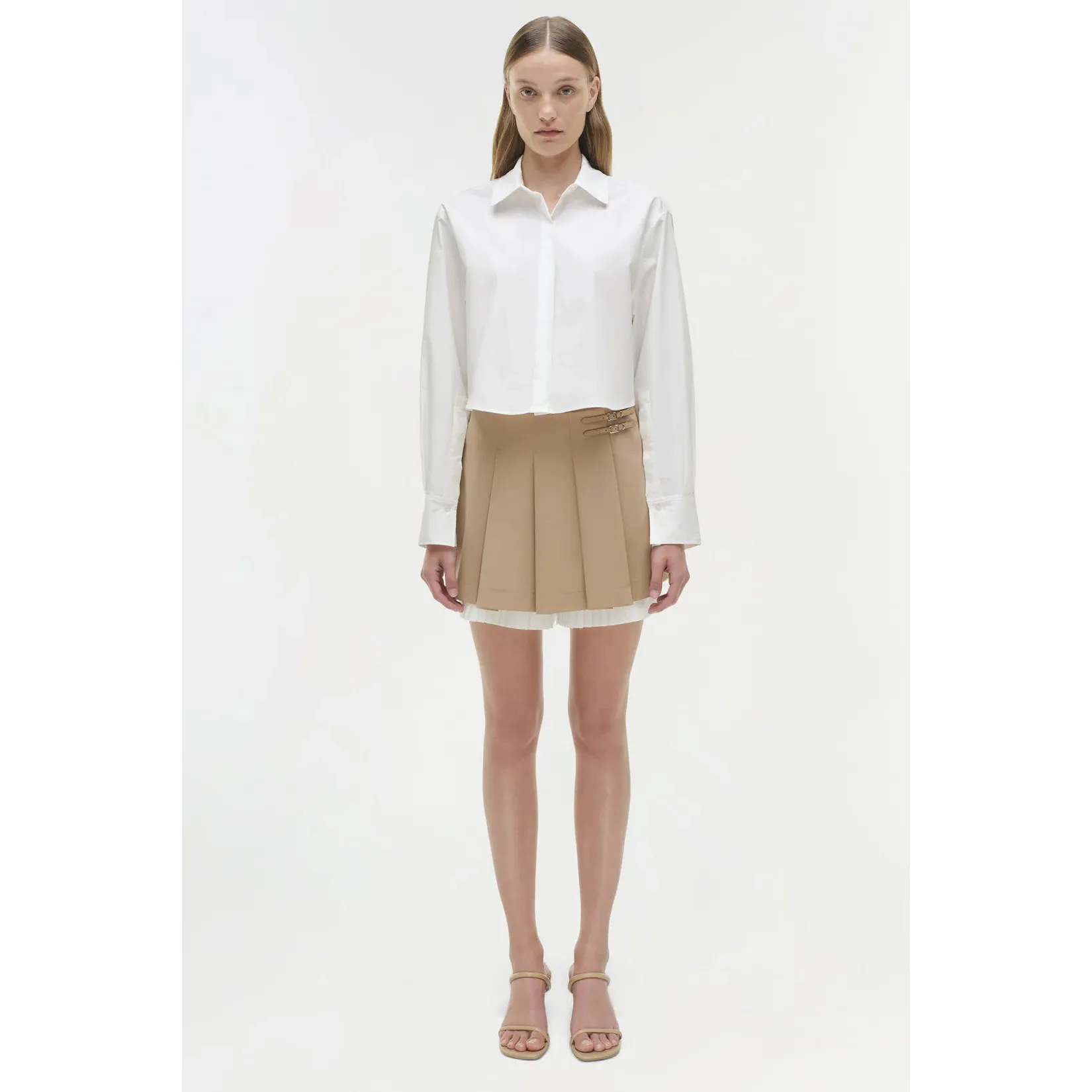 Suzie Pleated Skort Camel