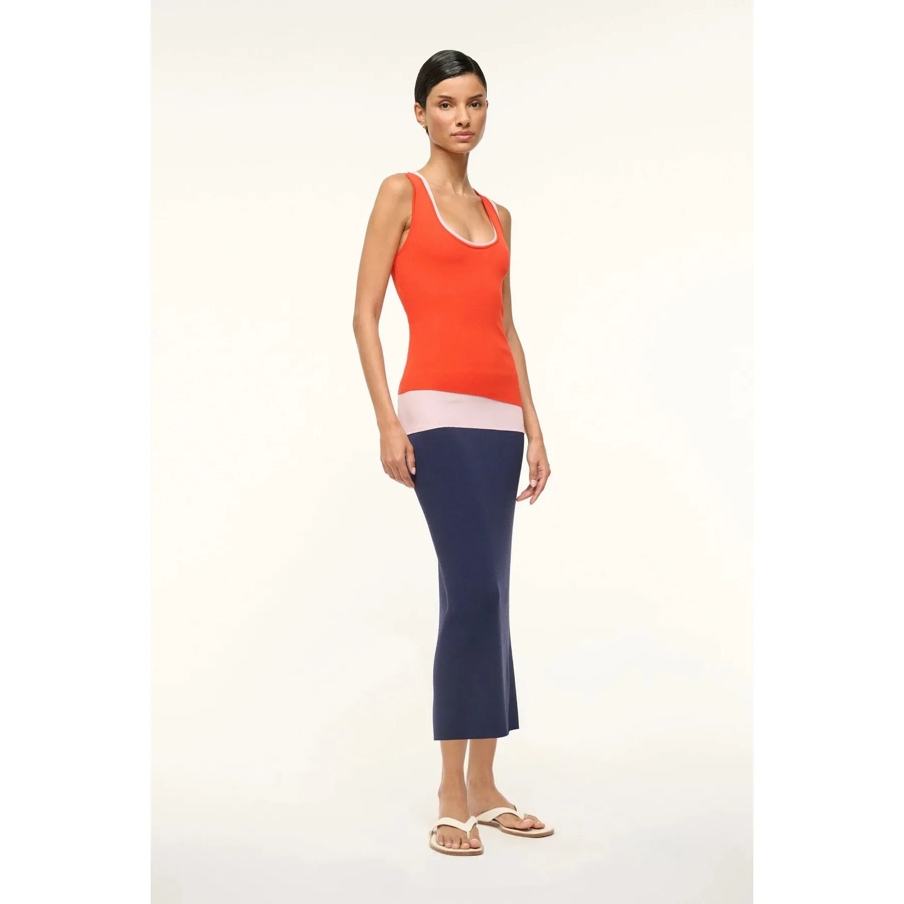 Hermosa Dress Cayenne Navy Carnation