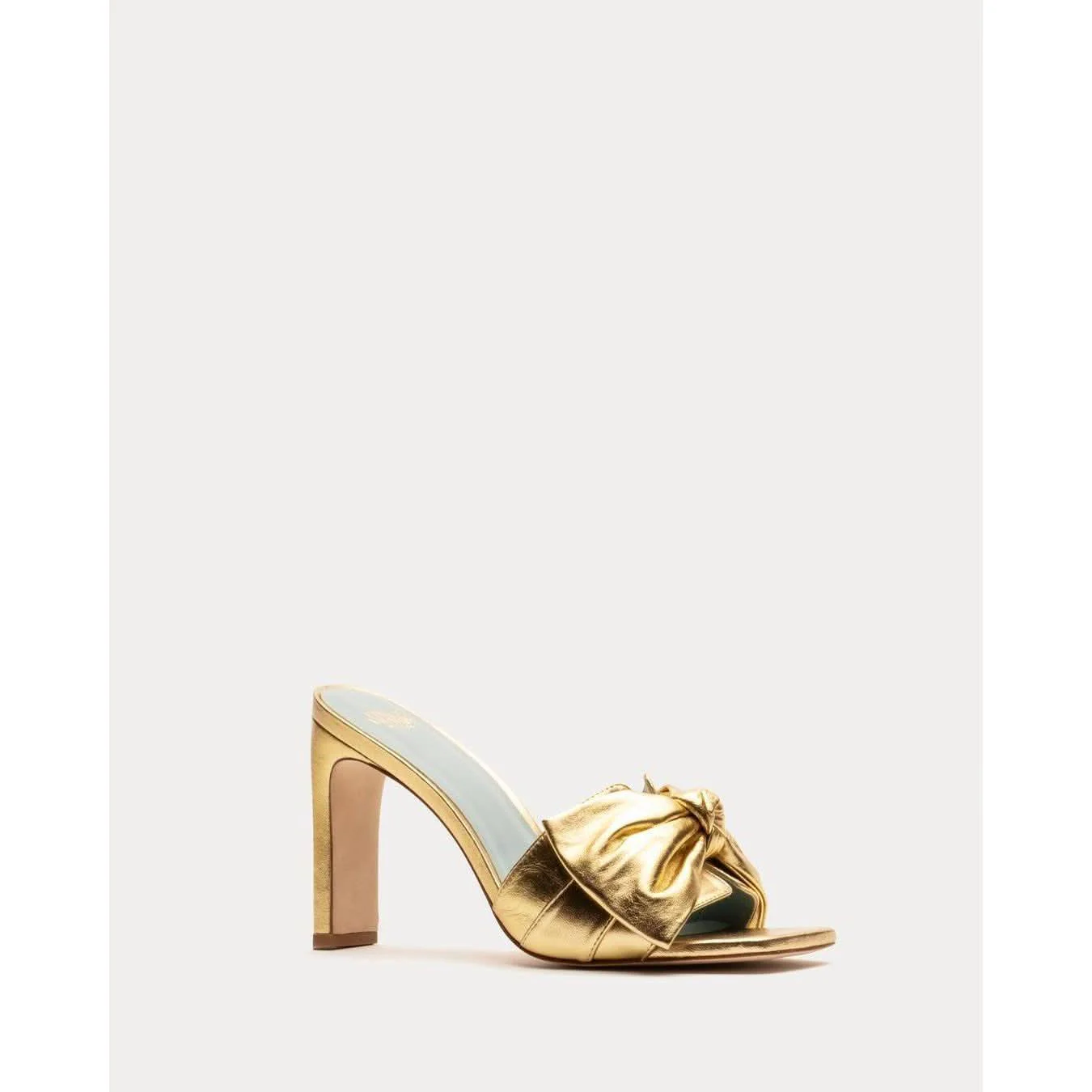 Hilary Heel Metallic Leather Gold
