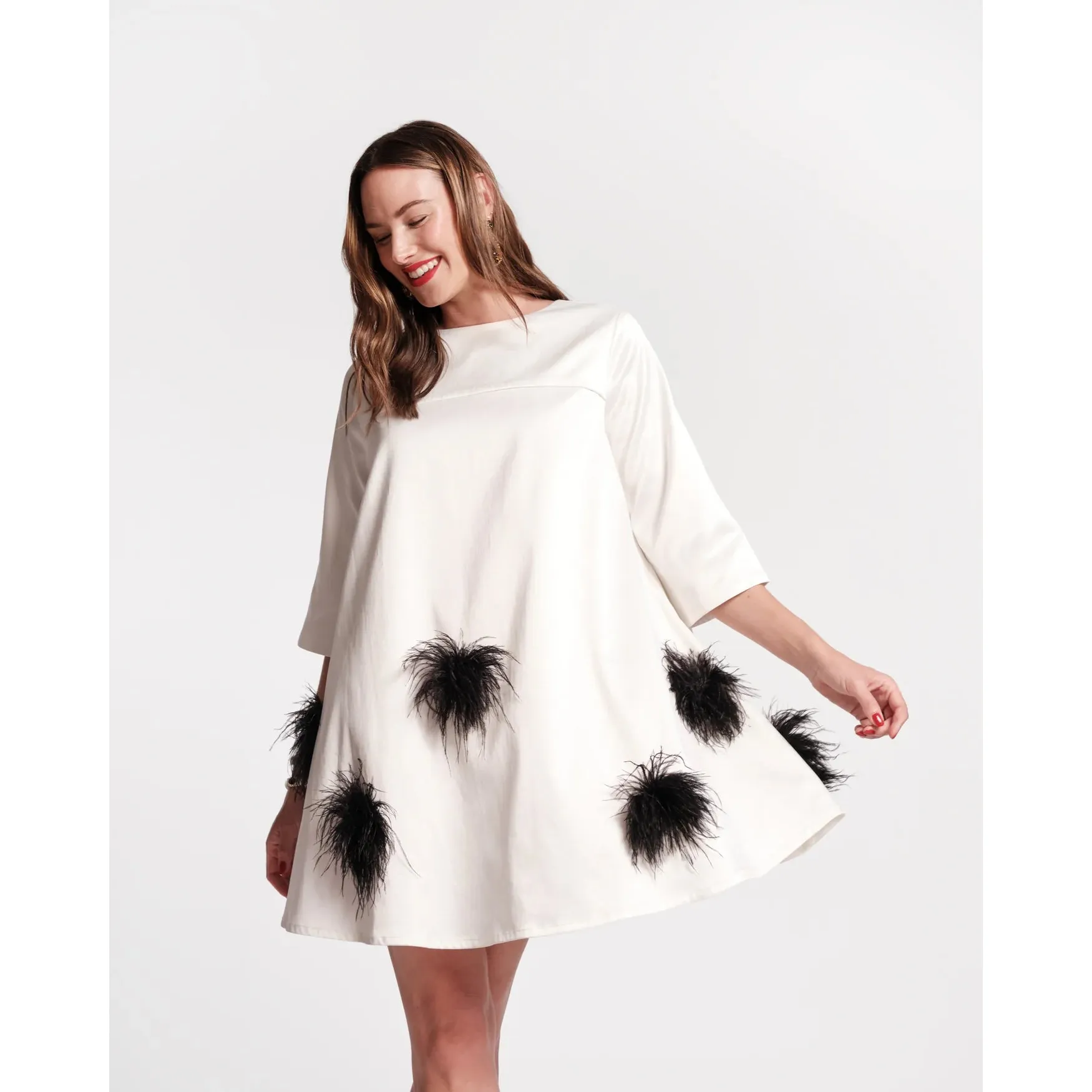 Edie Feather Mini Dress