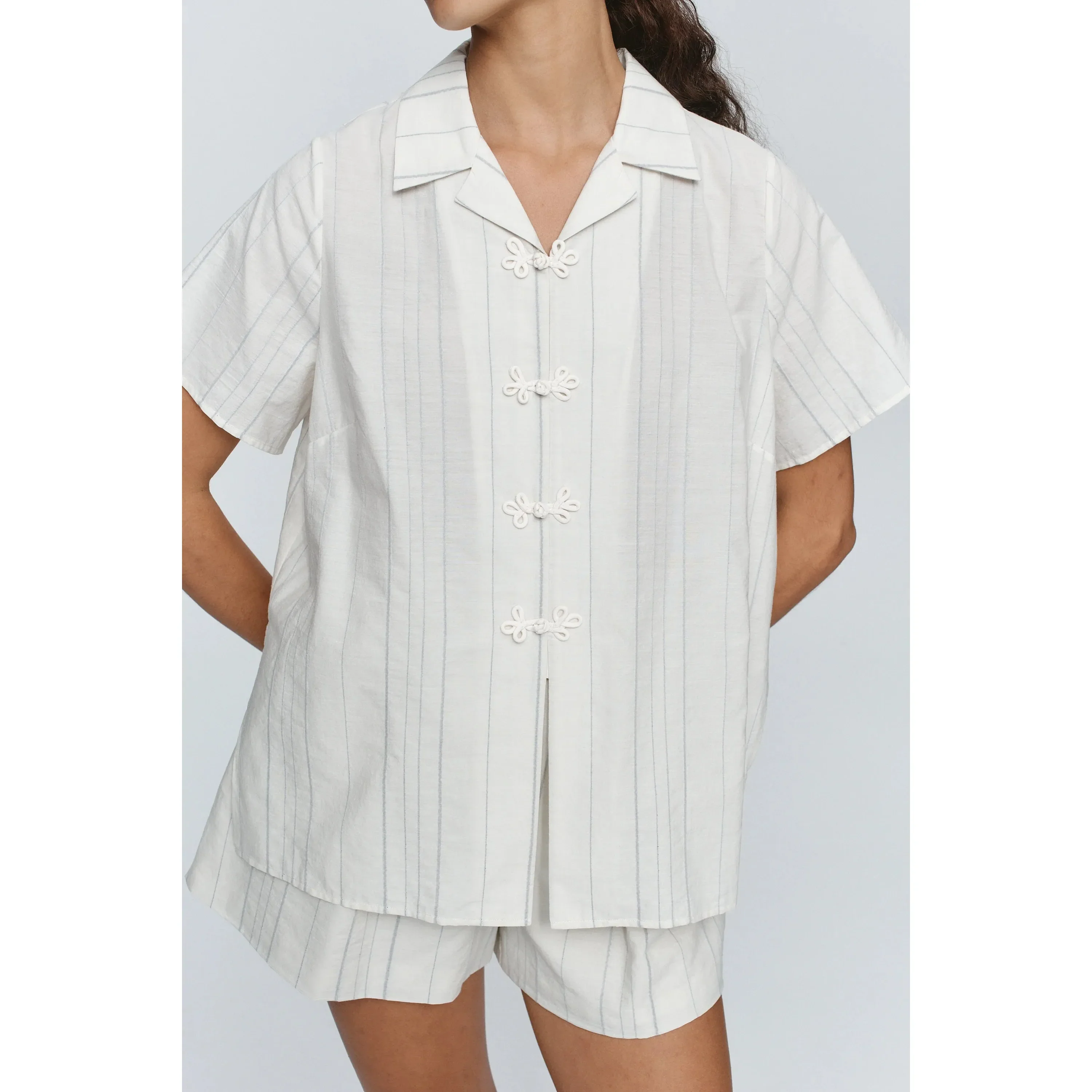Lou Shirt Ivory/Blue Stripe