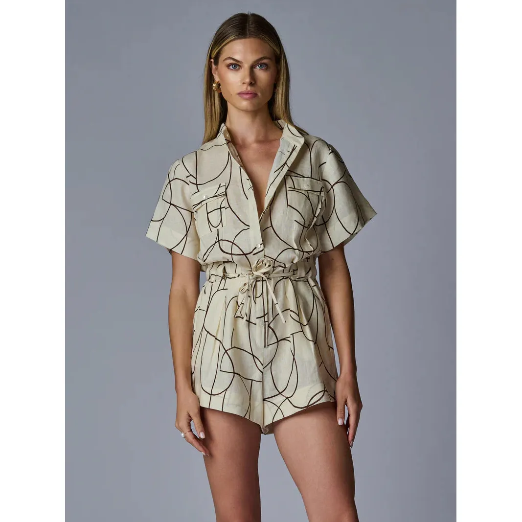 Taryn Romper Geo Print