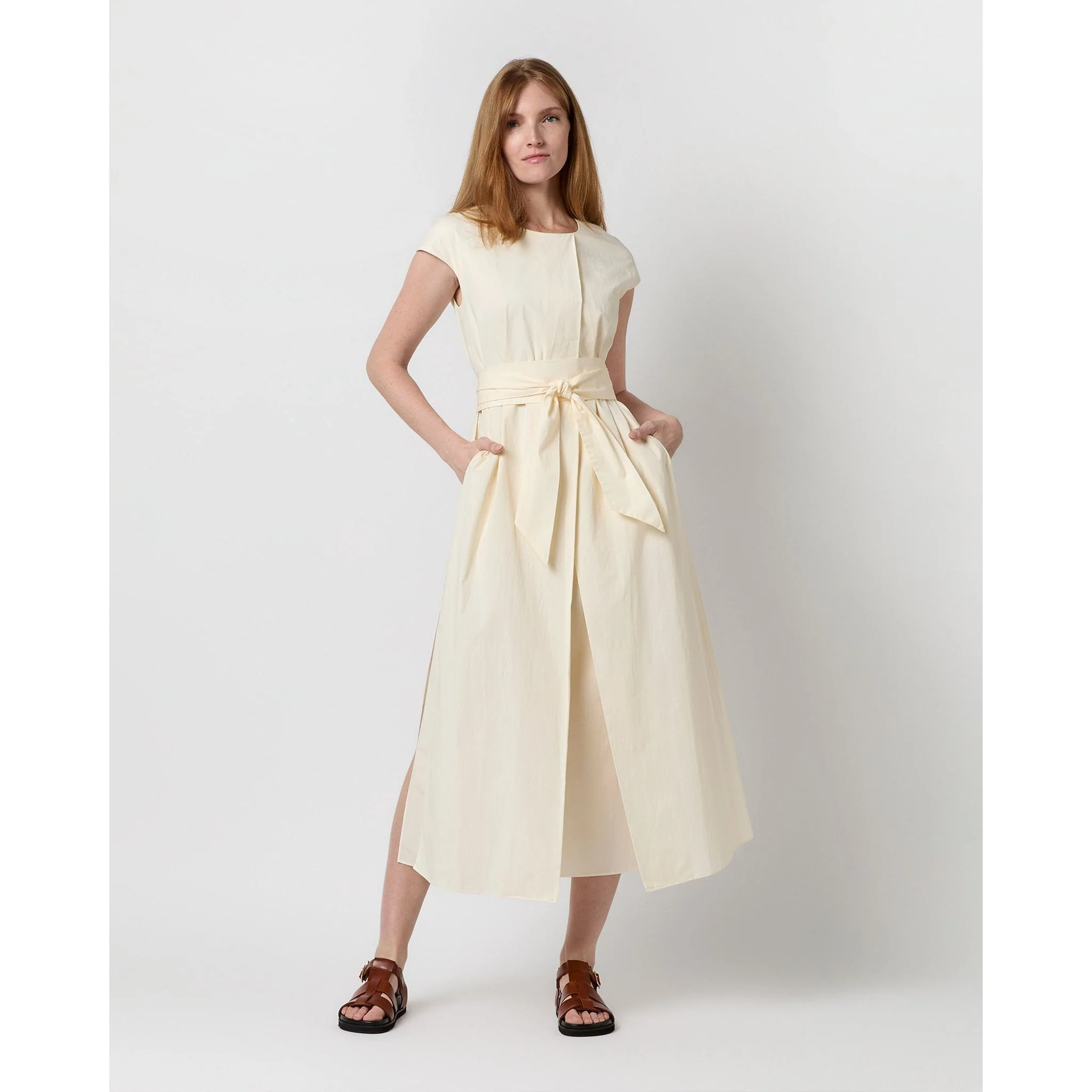Scarlett Dress Natural Paperweight Stretch Cotton