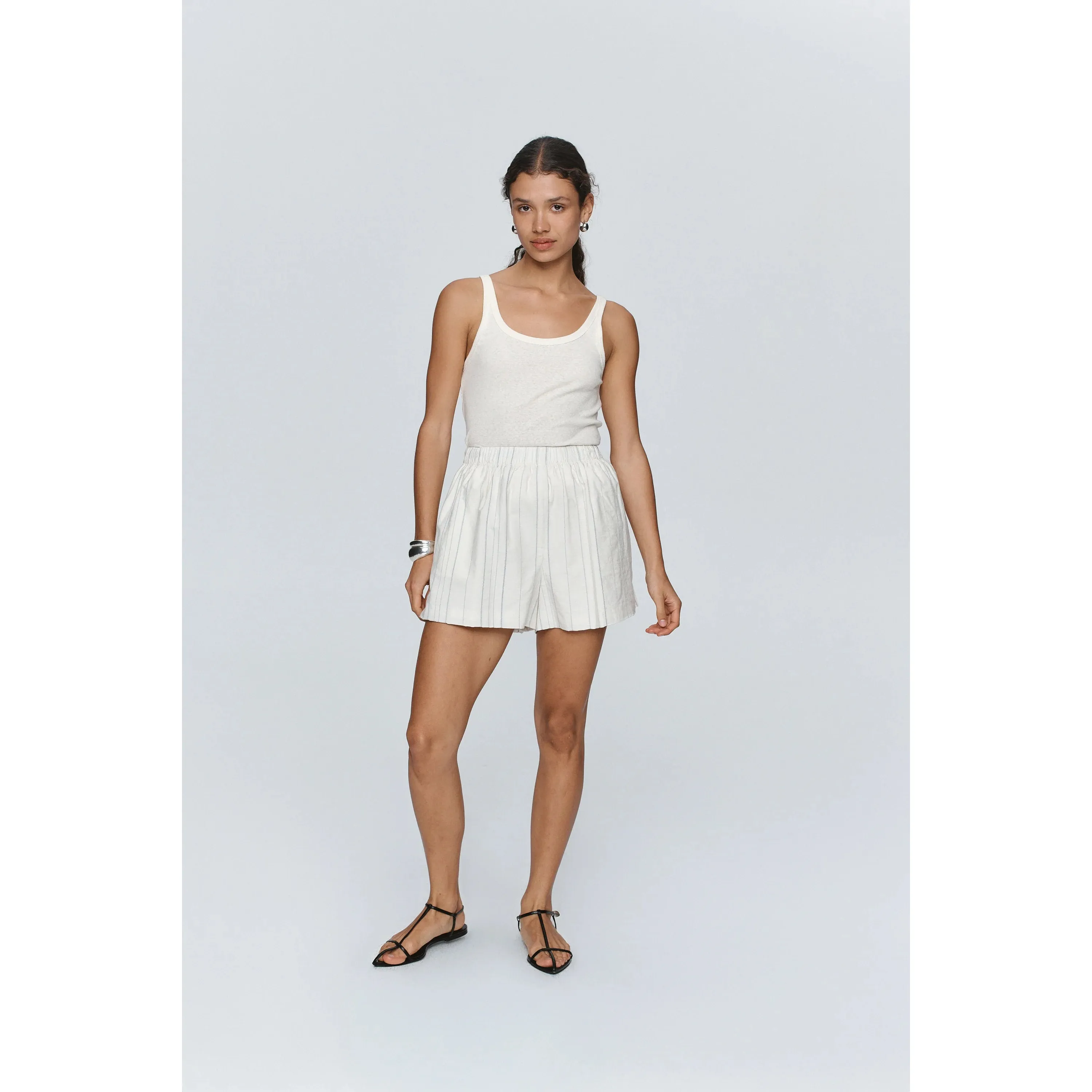 Alisa Short Ivory/Sangria Stripe