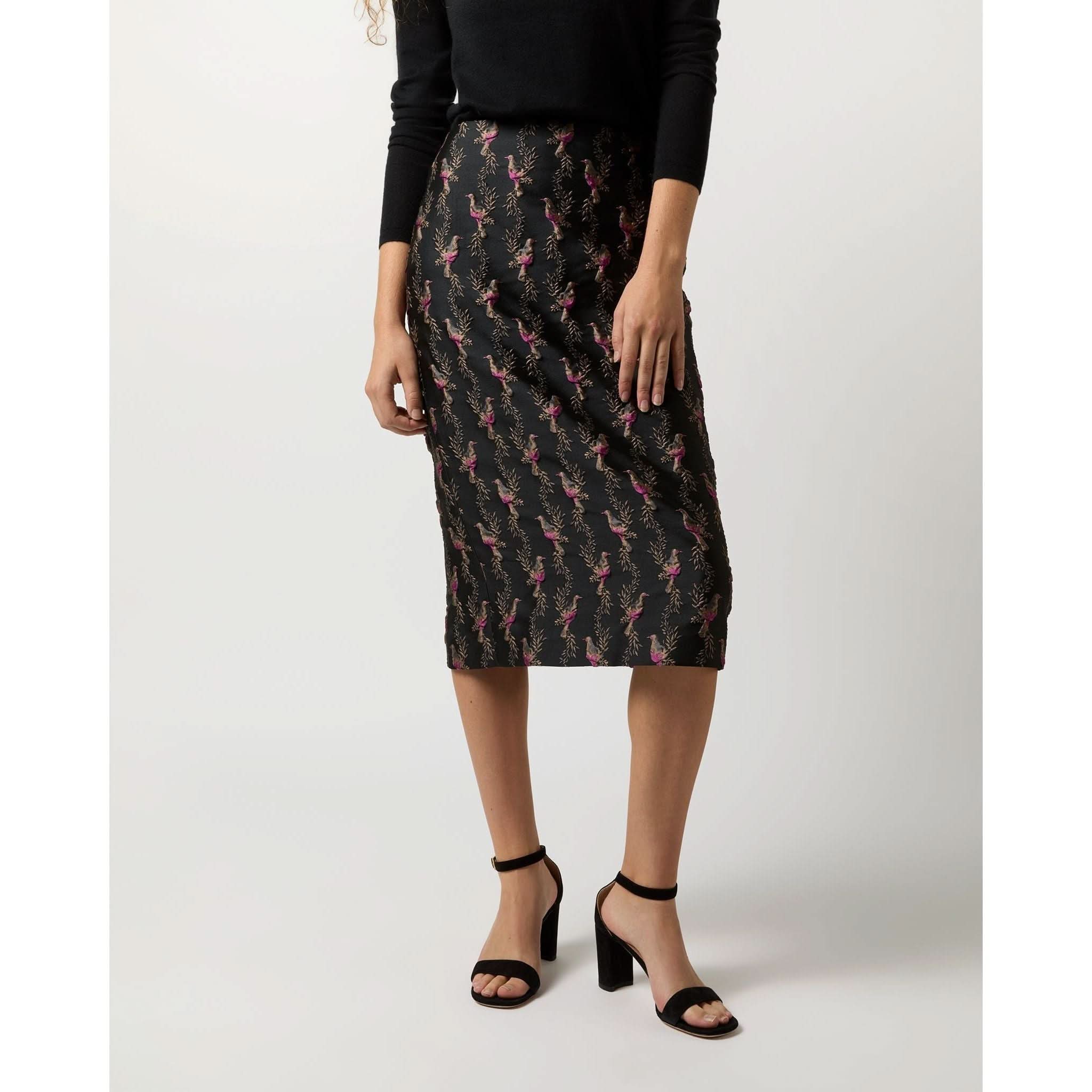 Aurora Skirt Black Magenta Hummingbird Matelass��