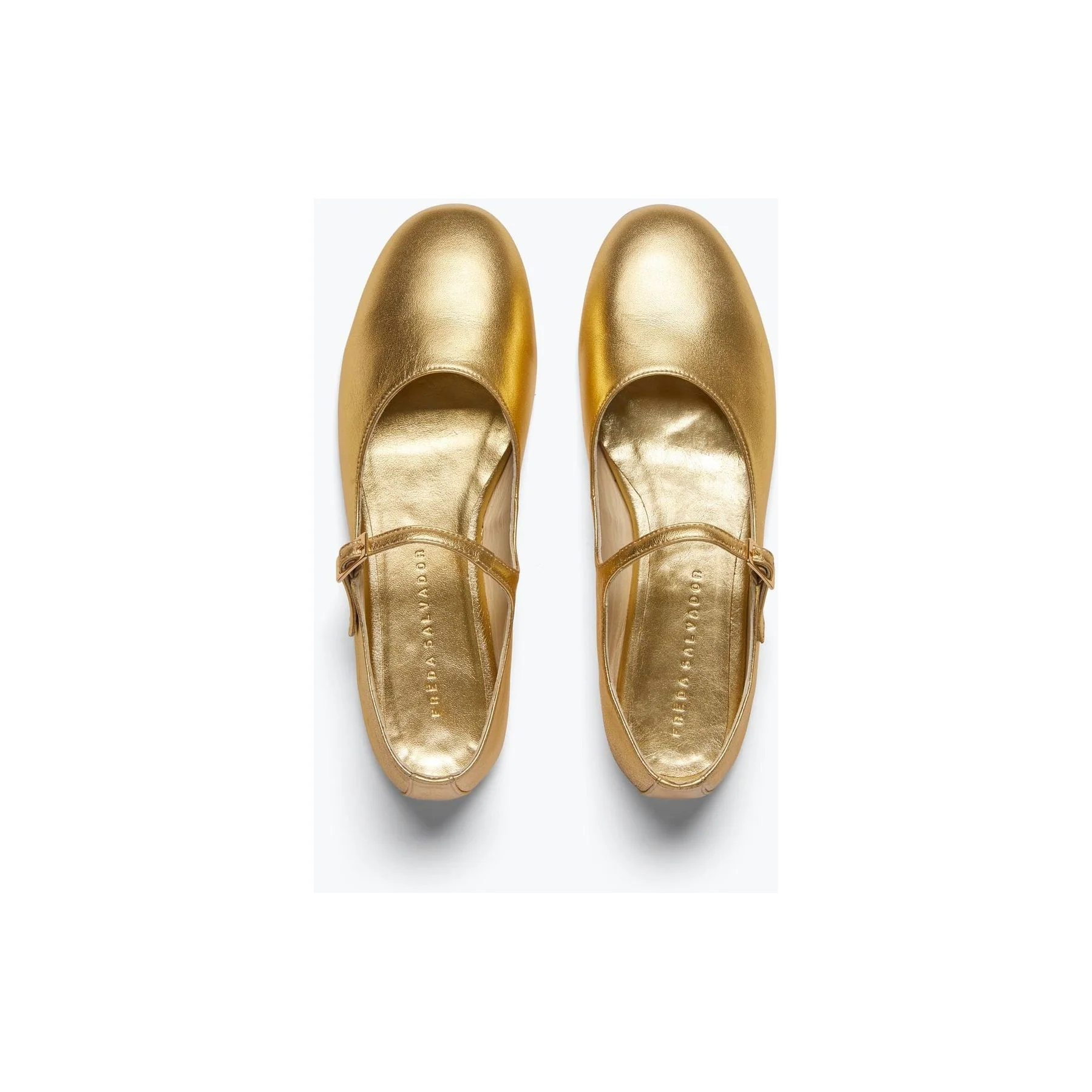 Aubrey Mary Jane Flat Gold Calf