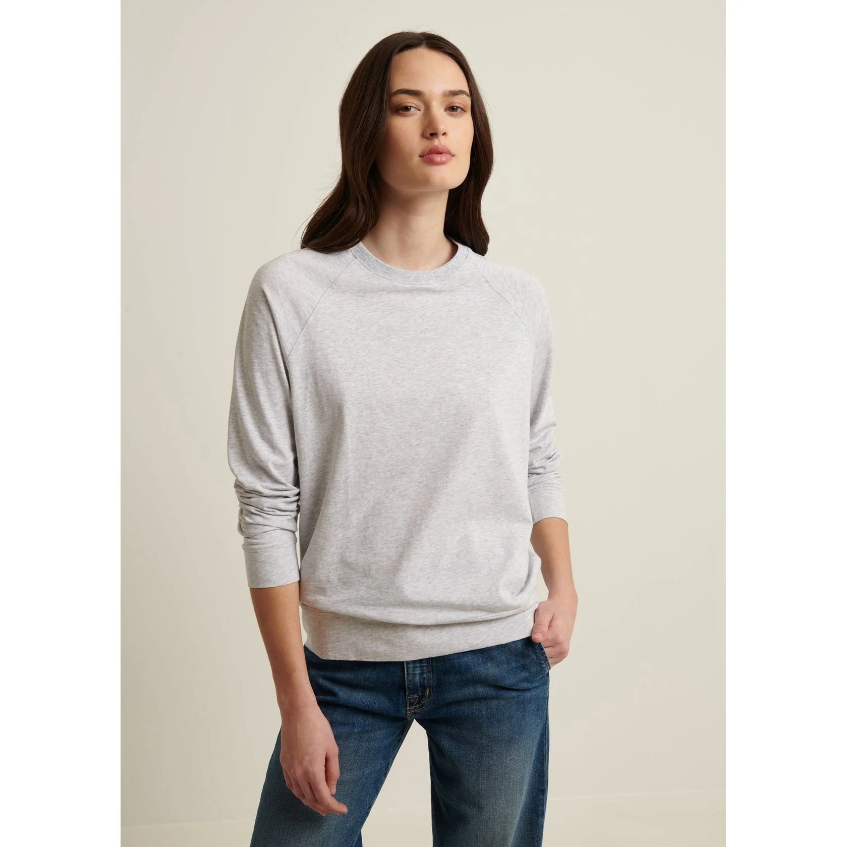 Pima Cotton Stretched Oversized Sweatshirt Ghost