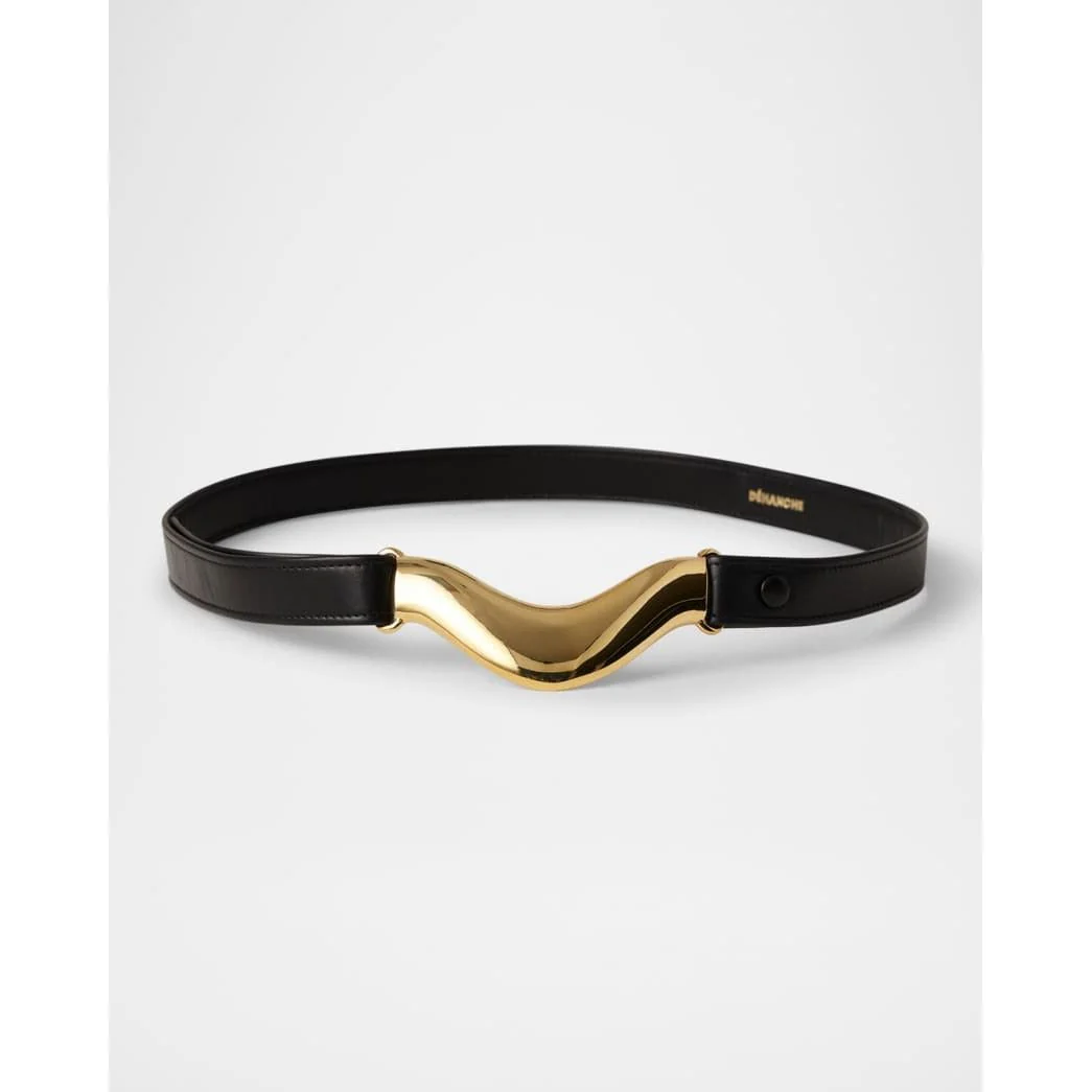 Brancusi Belt Black with 24k Gold