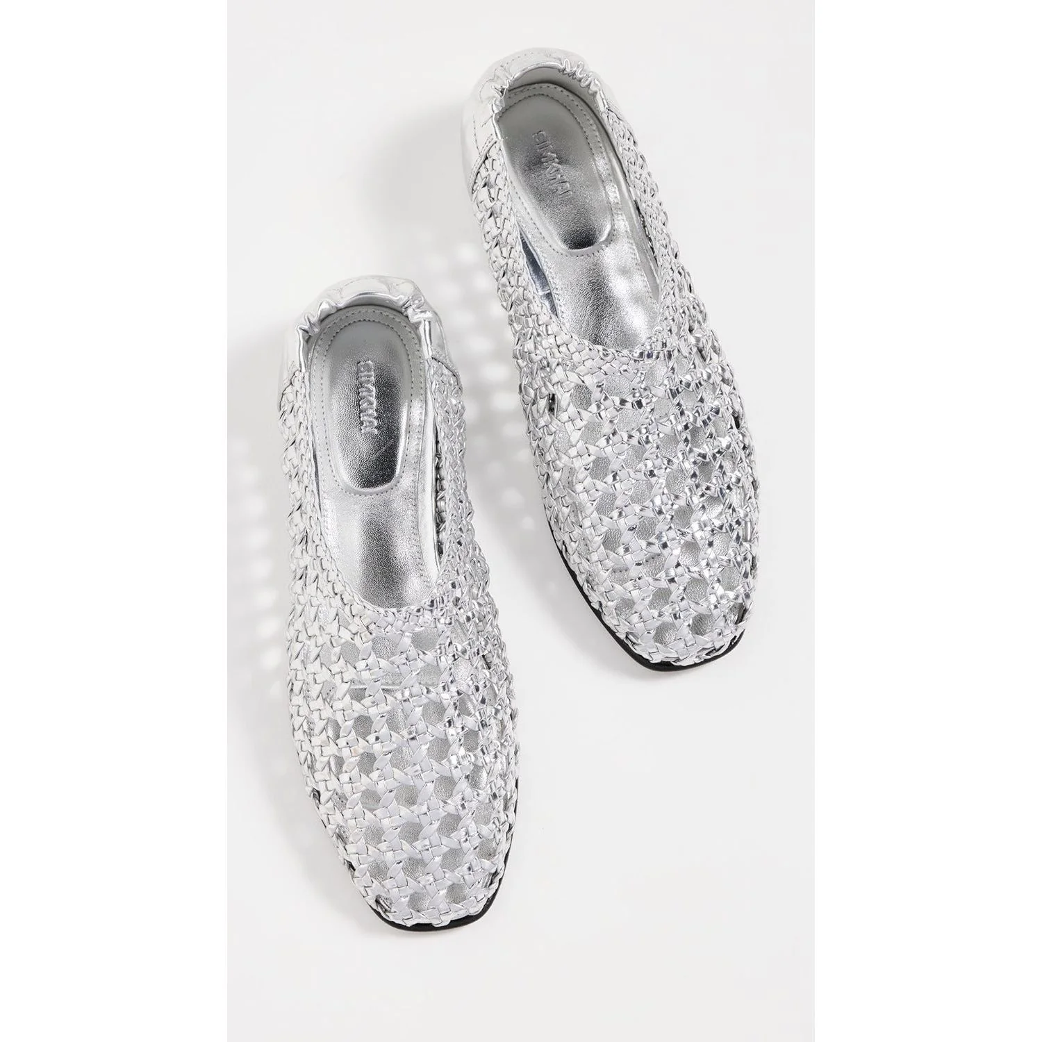 Eden Woven Metallic Leather Ballet Flats