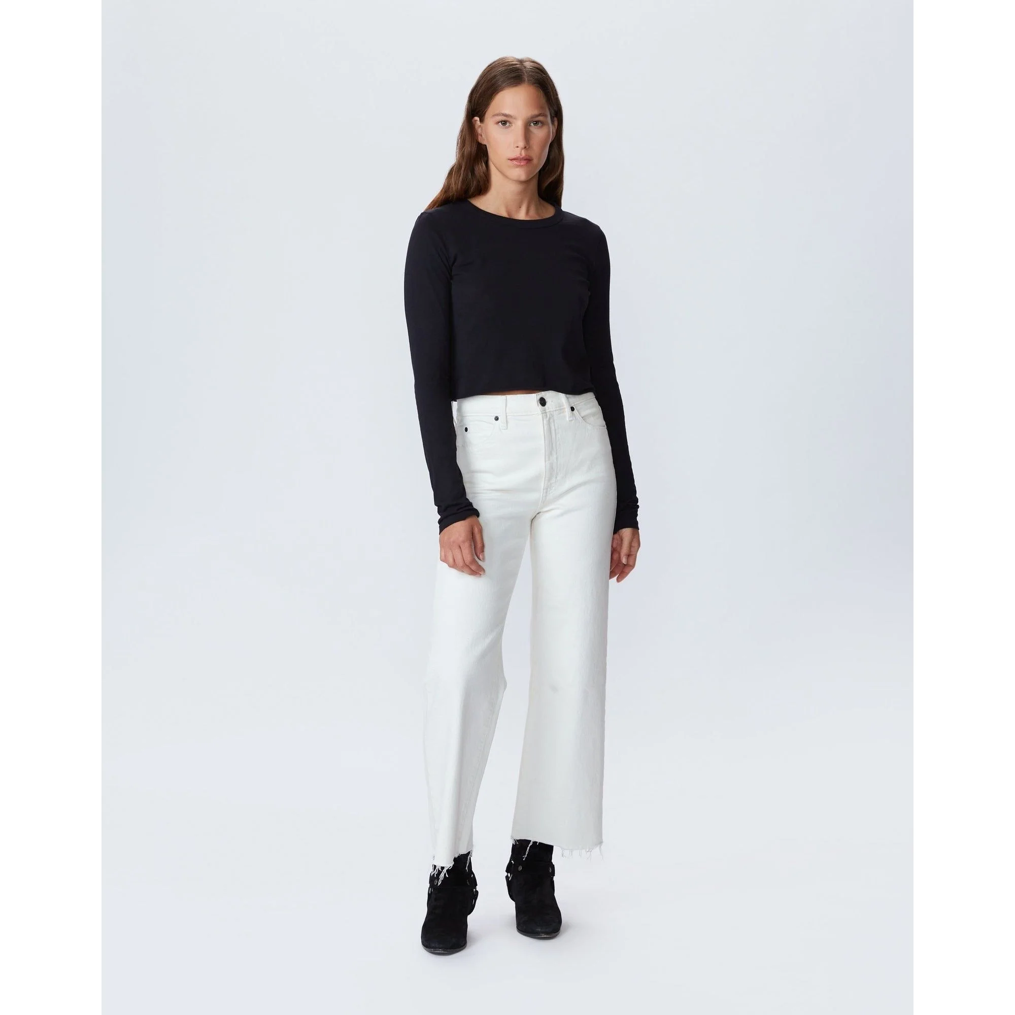 Denim Grace Crop White