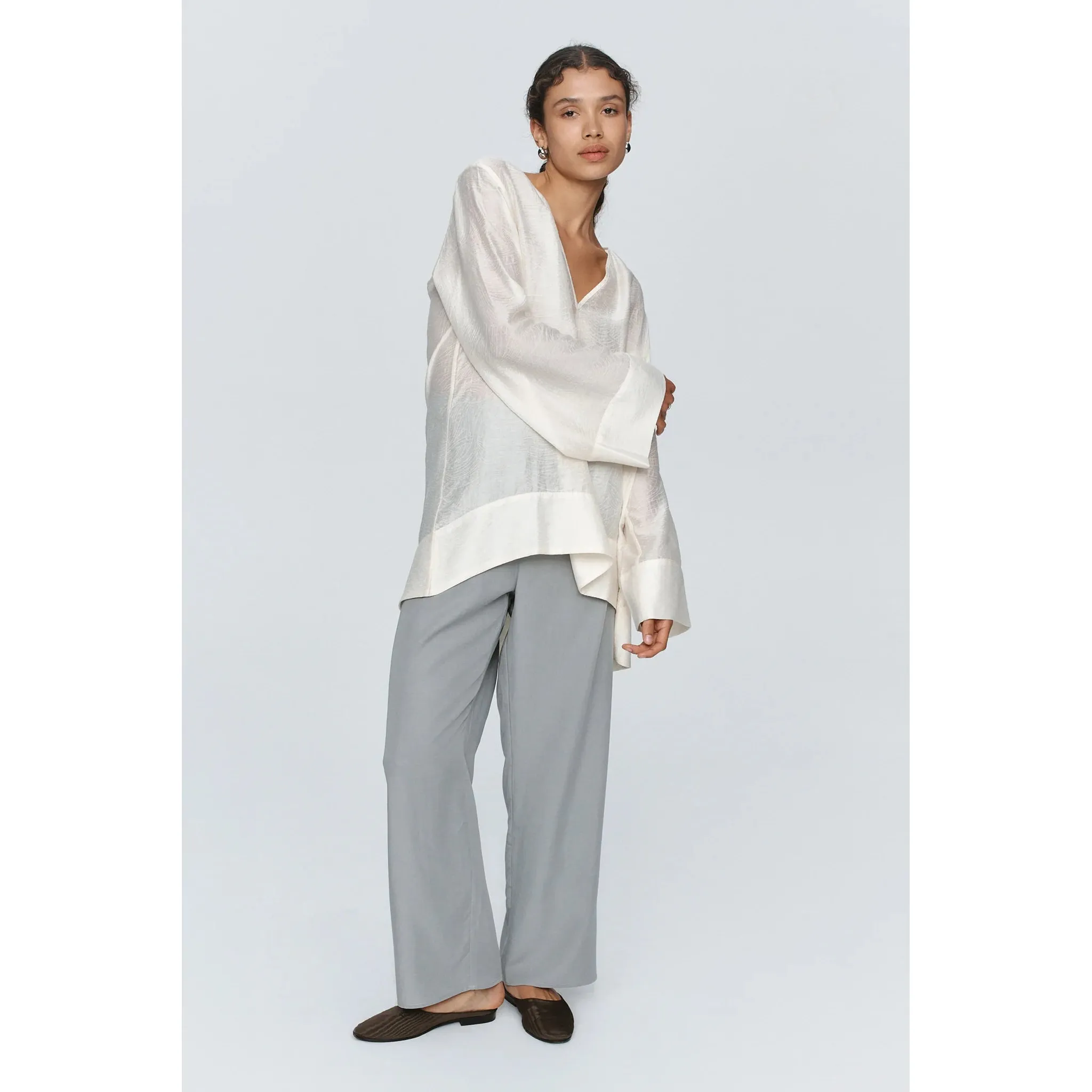 Lottie Top Textured Ivory