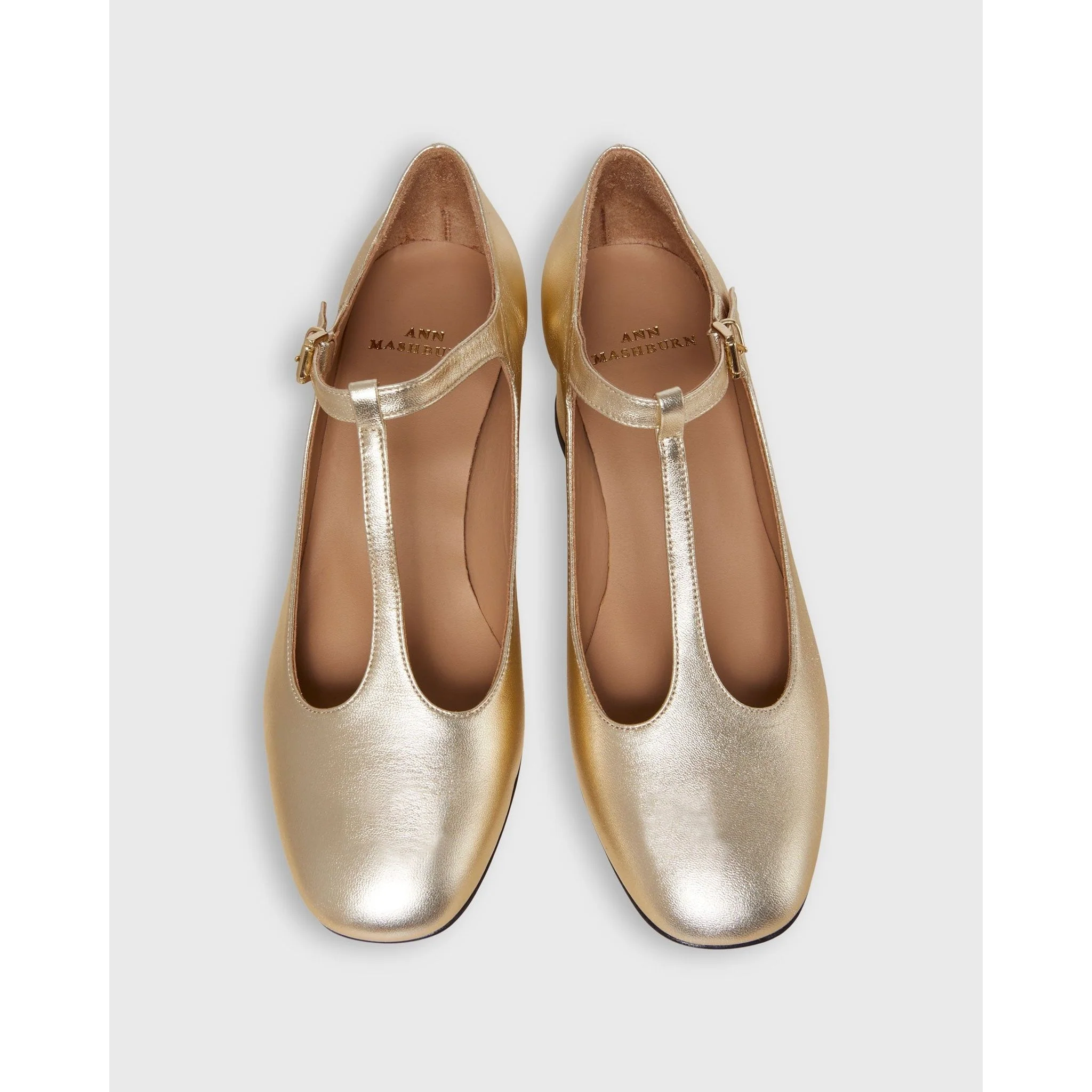 T-Strap Mary Jane Block Heel Plantino Leather