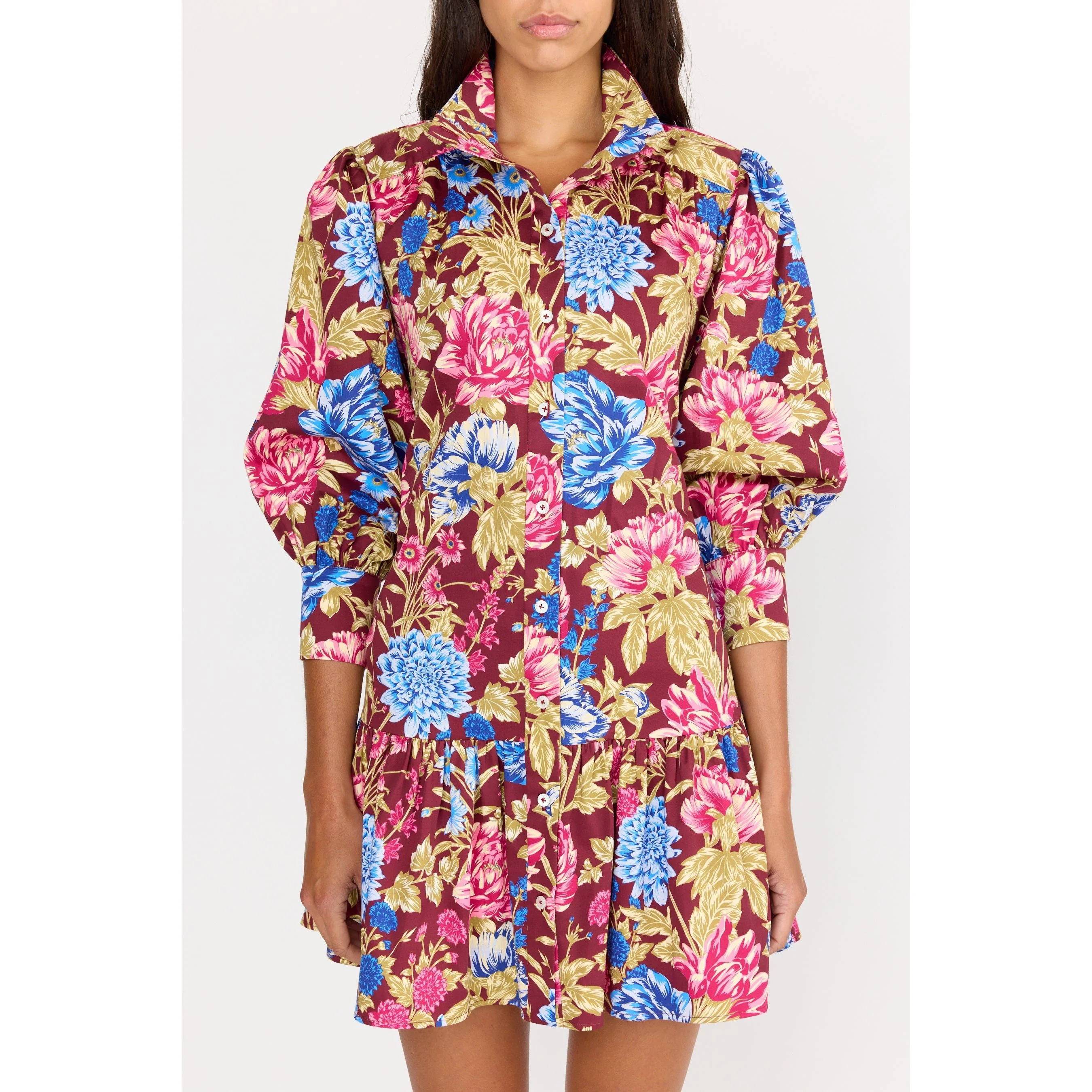 Emi Dress - Carmine Floral