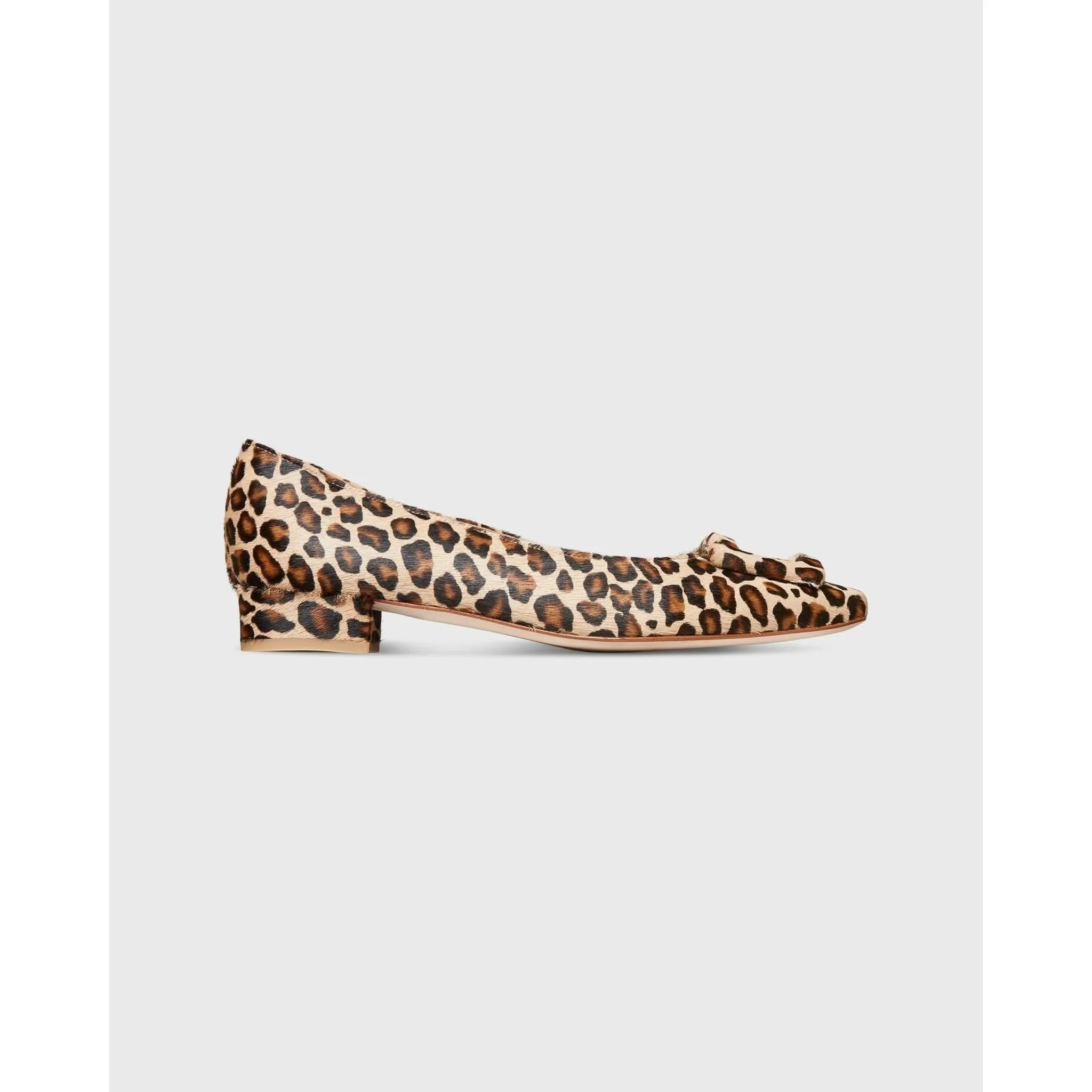 Buckle Shoe Leopard Calf Hair