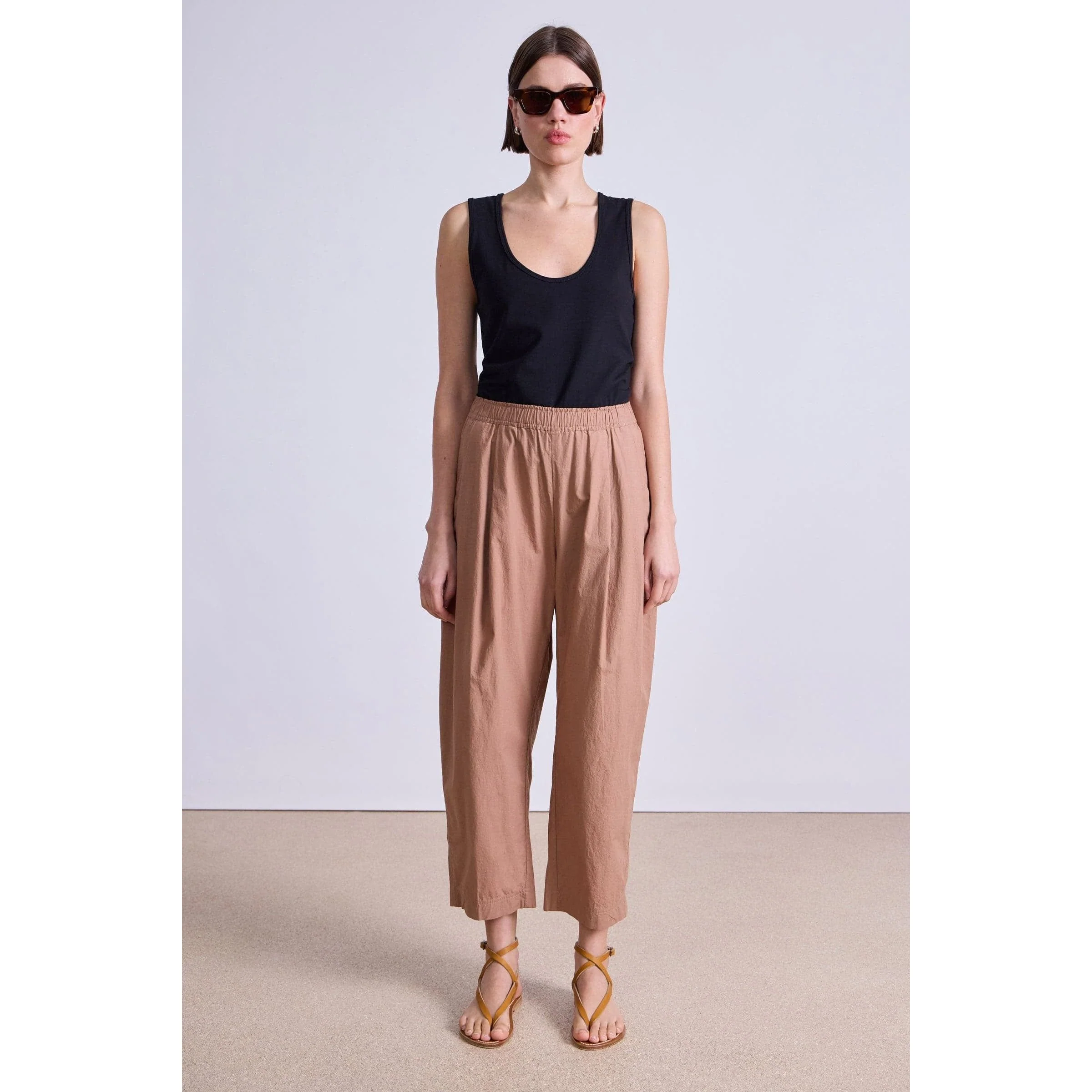 Spa Pleat Pant Deep Khaki