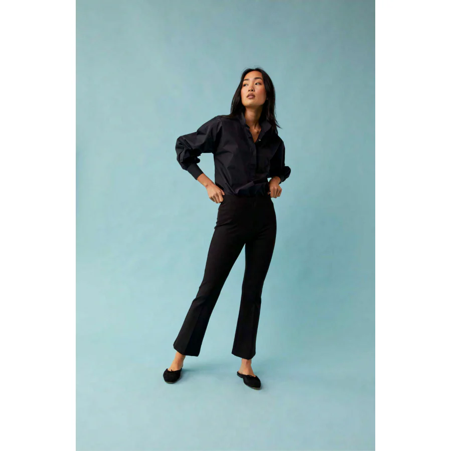 Faye Flare Cropped Pant Black