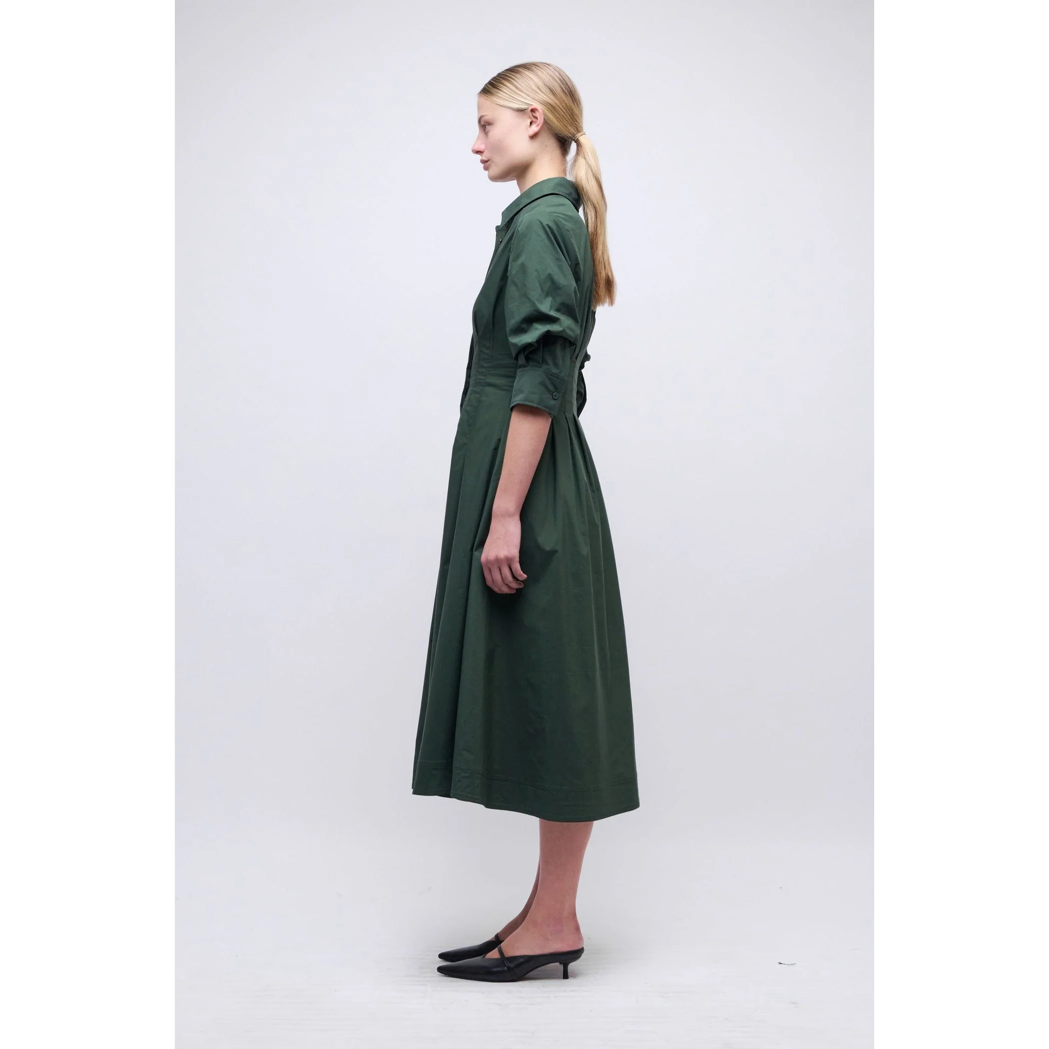 Jazz Pintuck Midi Dress Cypress