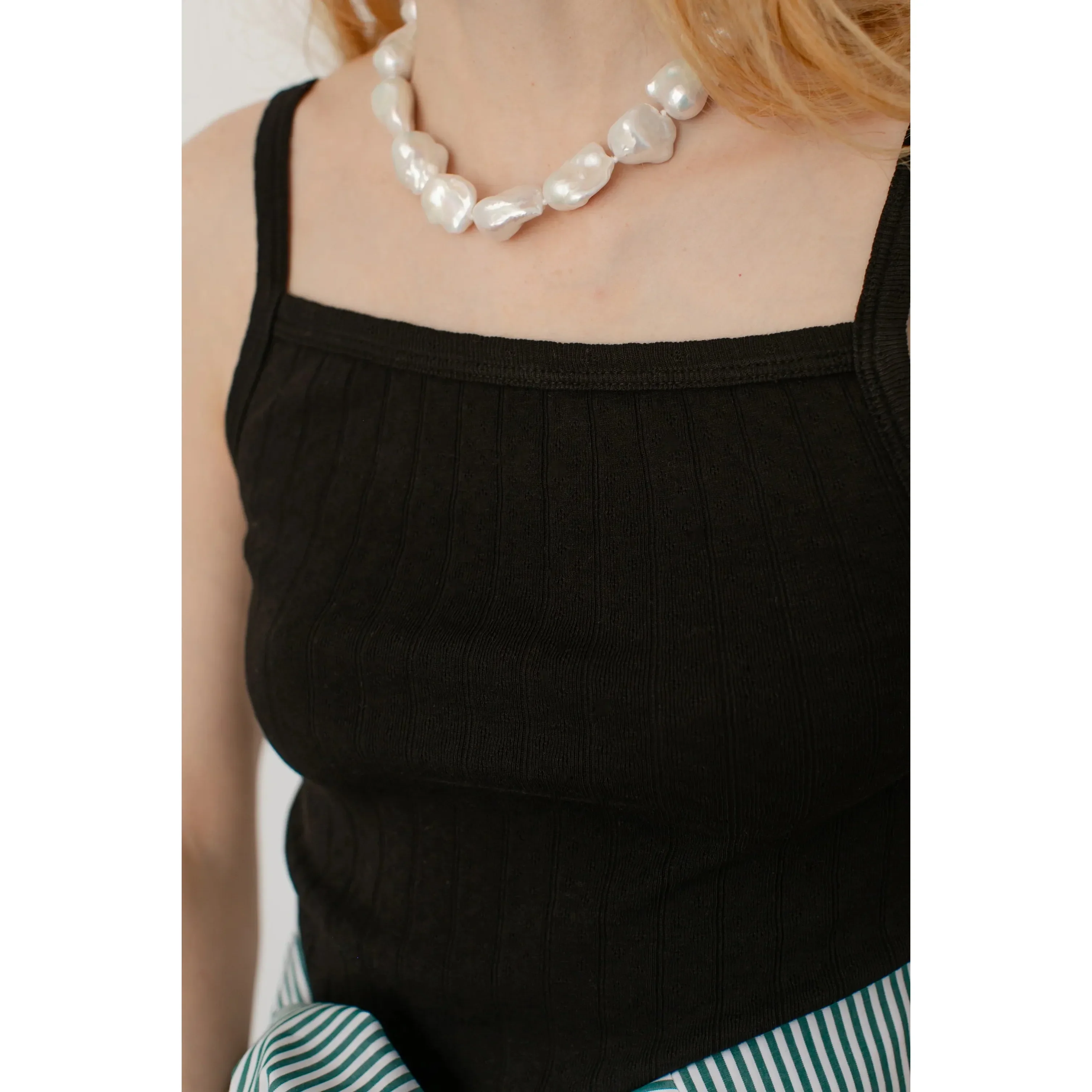 The Pointelle Square Neck Tank Jet