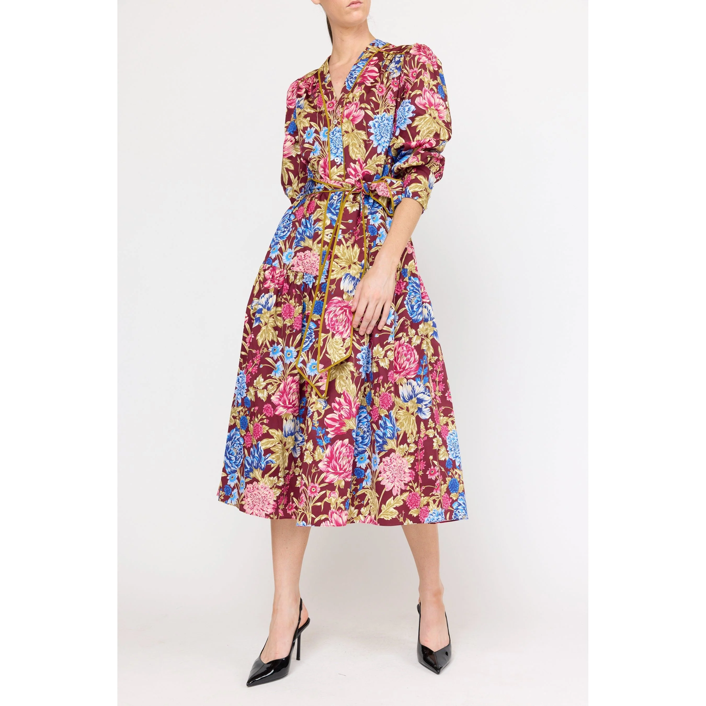 Layla Dress - Carmine Floral