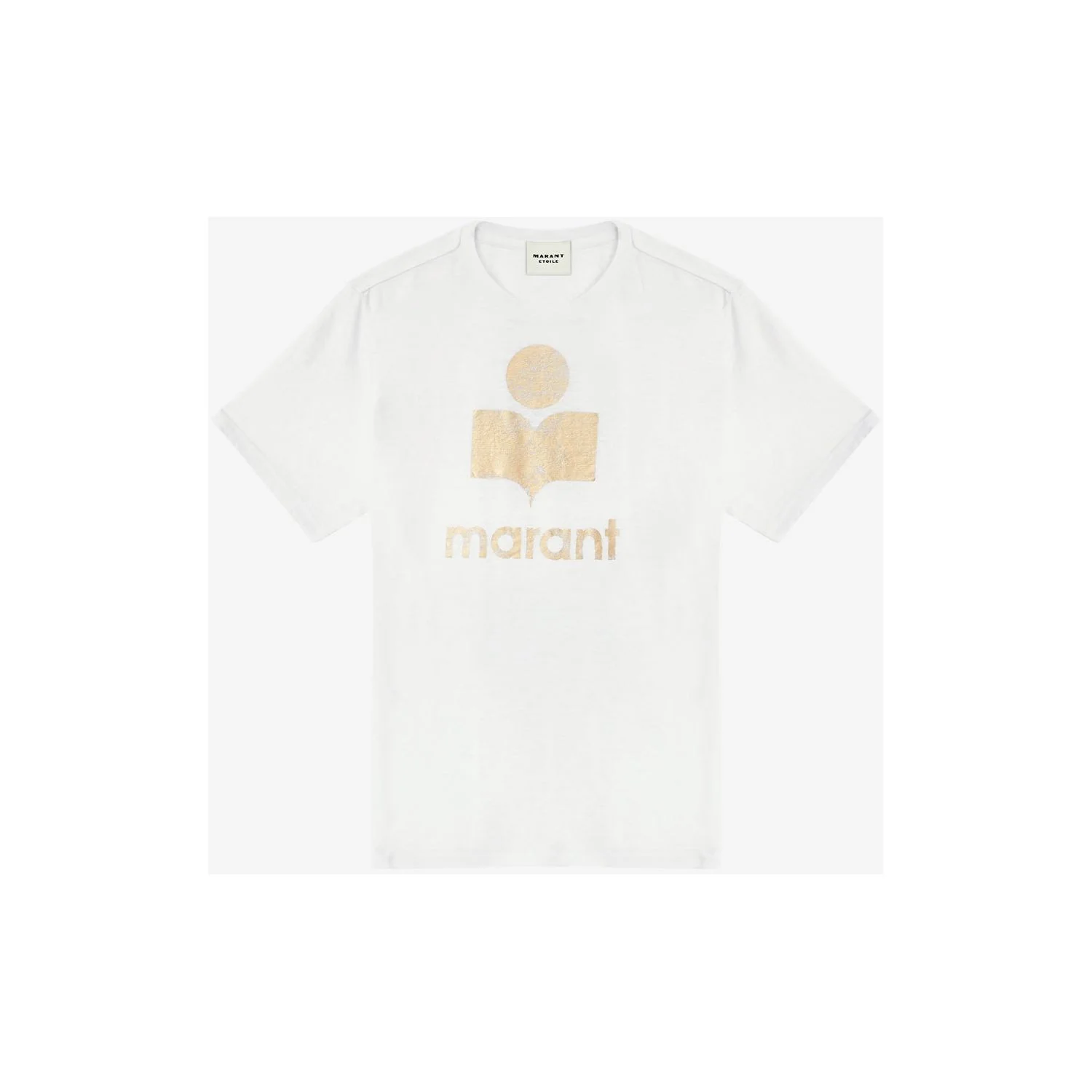 Etolie Zewel Linen T-Shirt White Light Gold