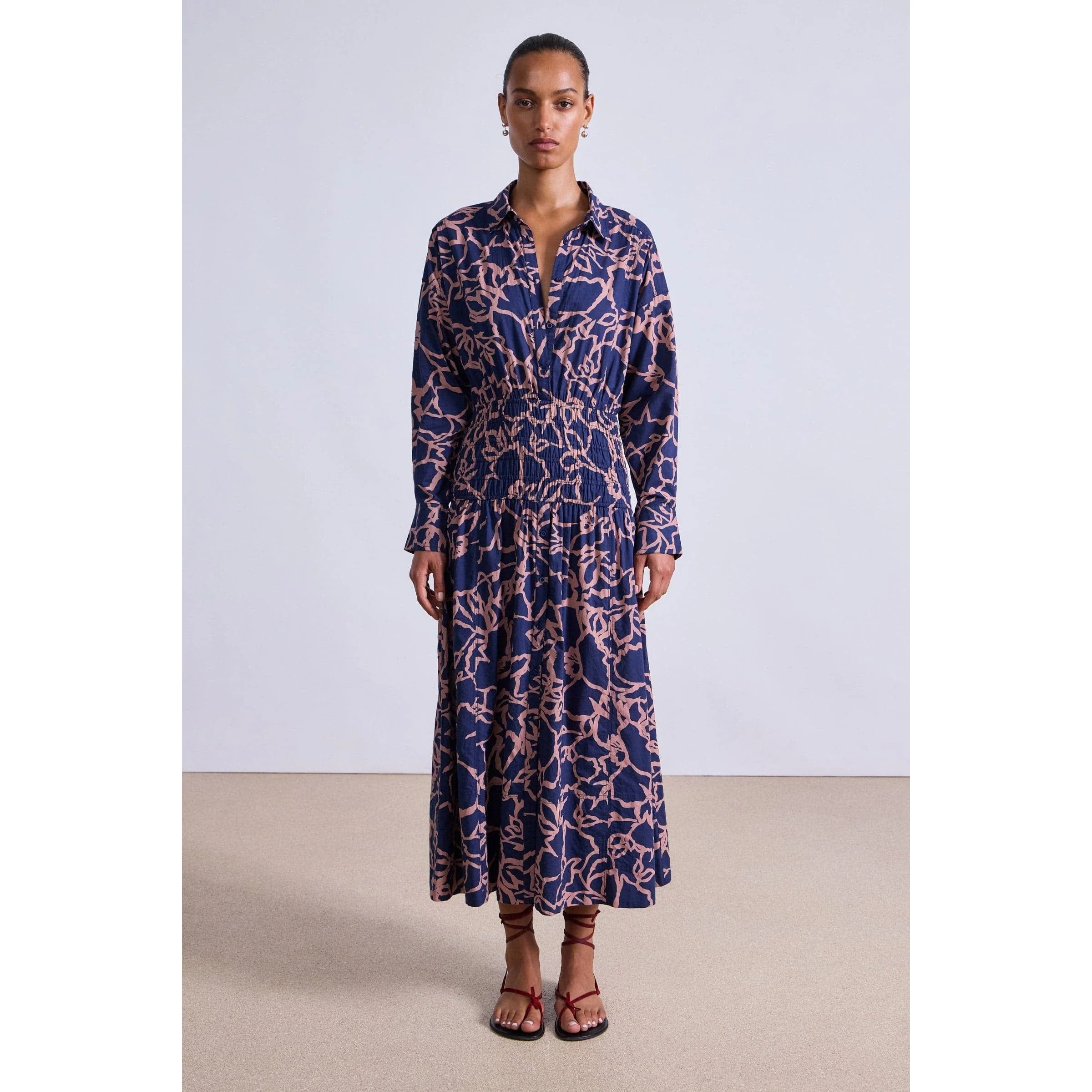 Sophia Smocked Shirt Dress