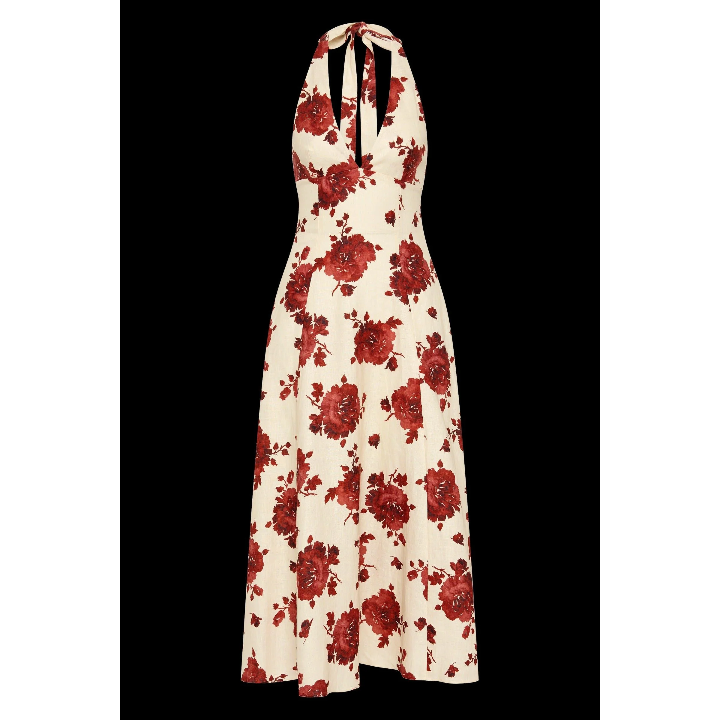 Marais Midi Dress Cecile Floral Garnet