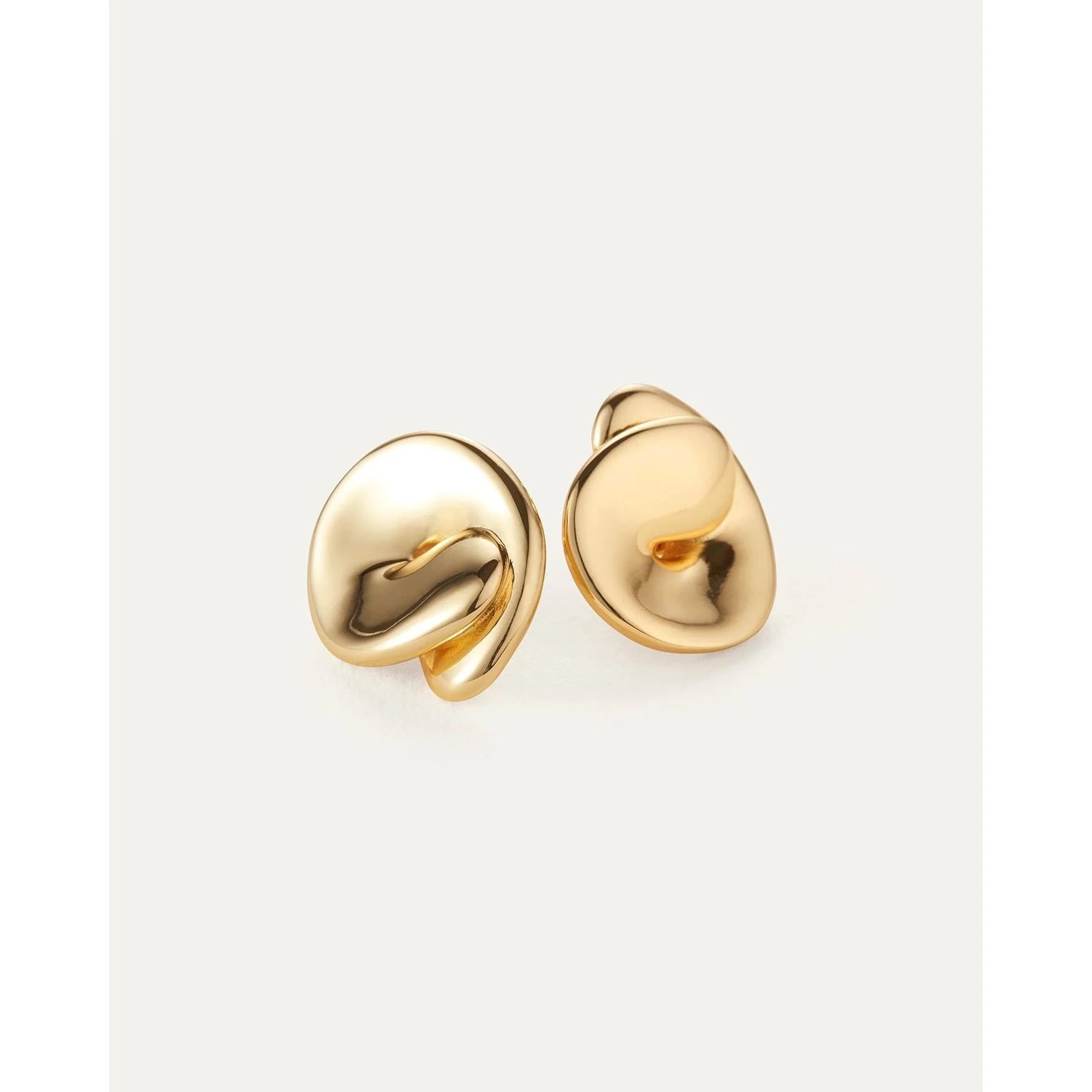 Rio Button Earrings Gold