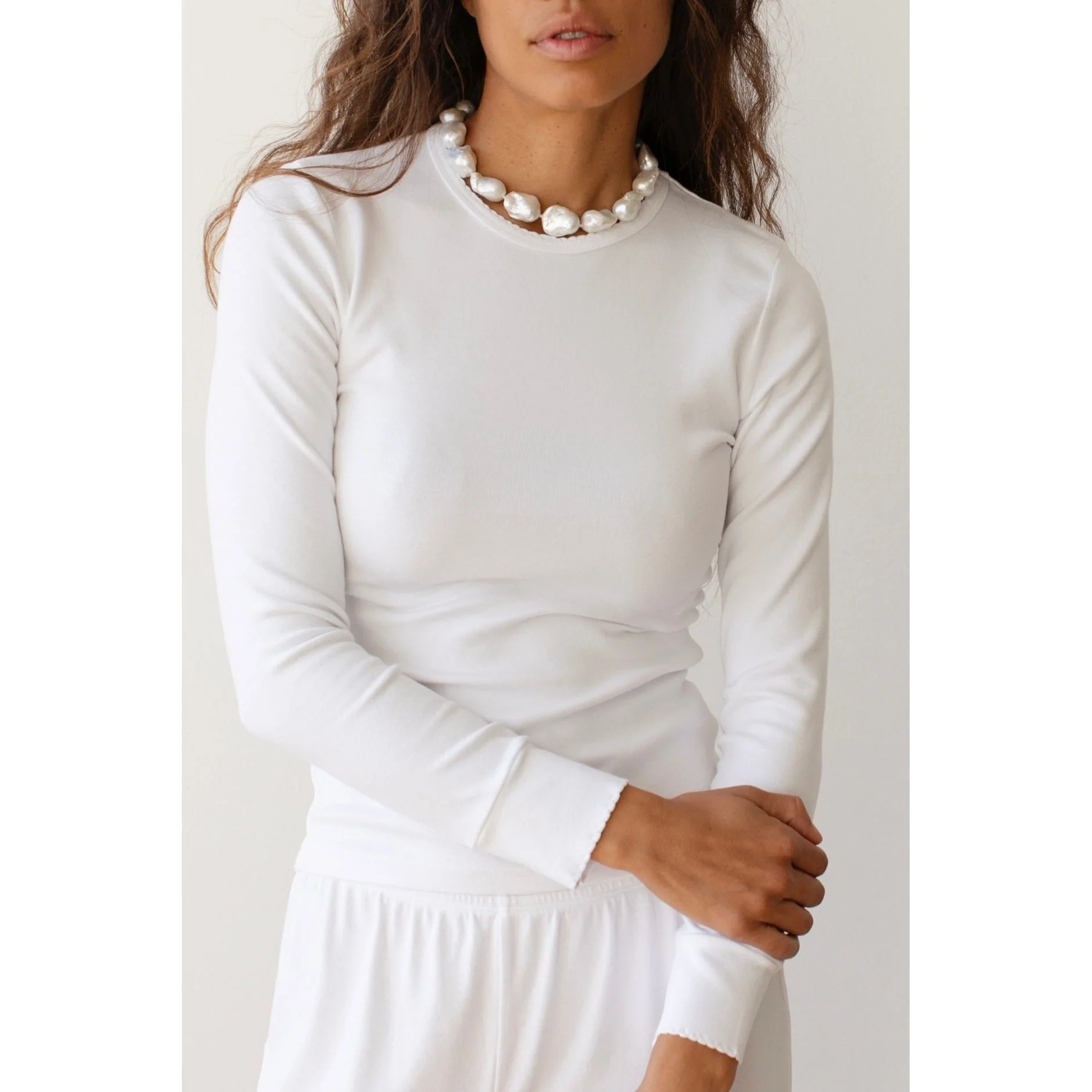 The Baby Rib Scallop Top