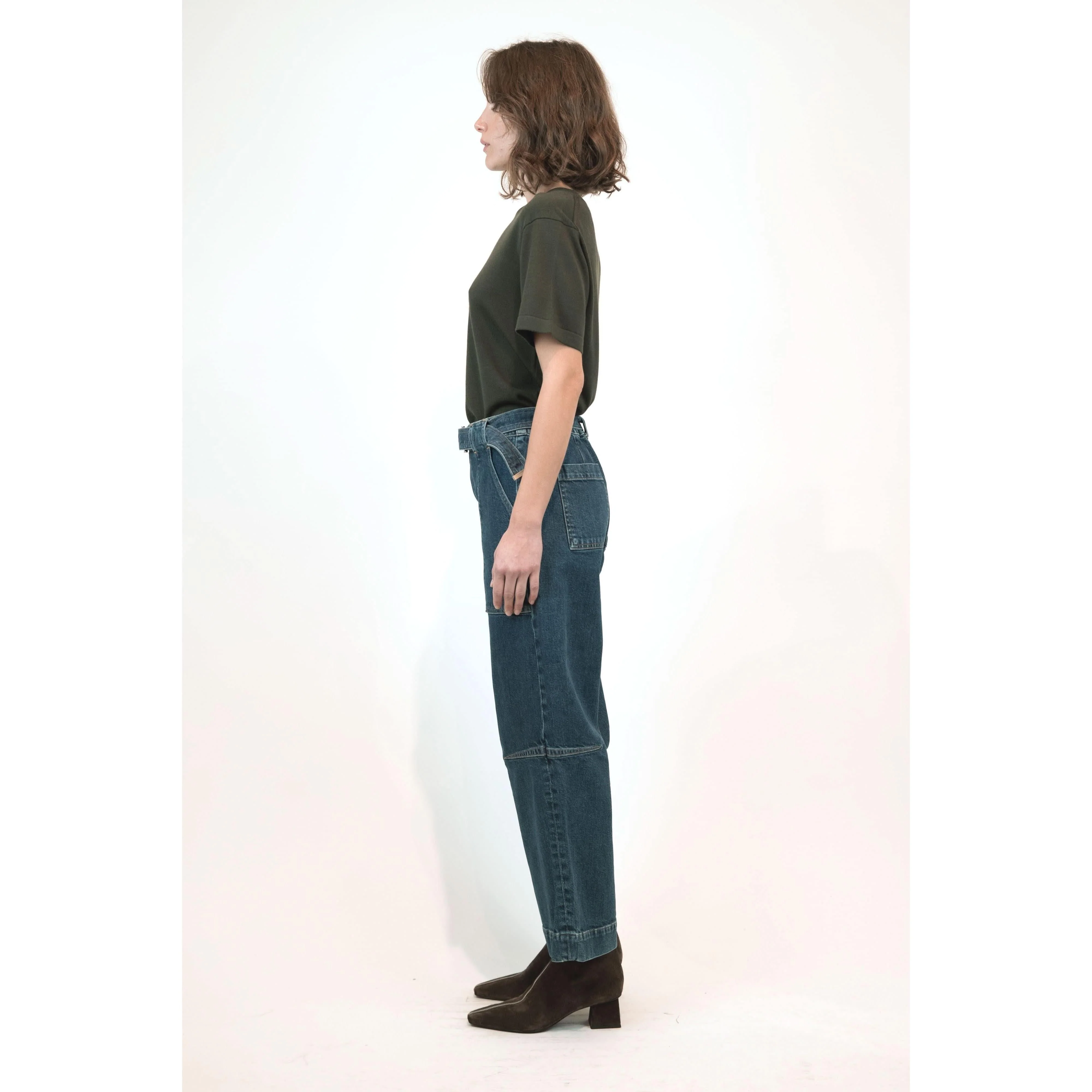 Jenny Belted Crop Pant Cielo