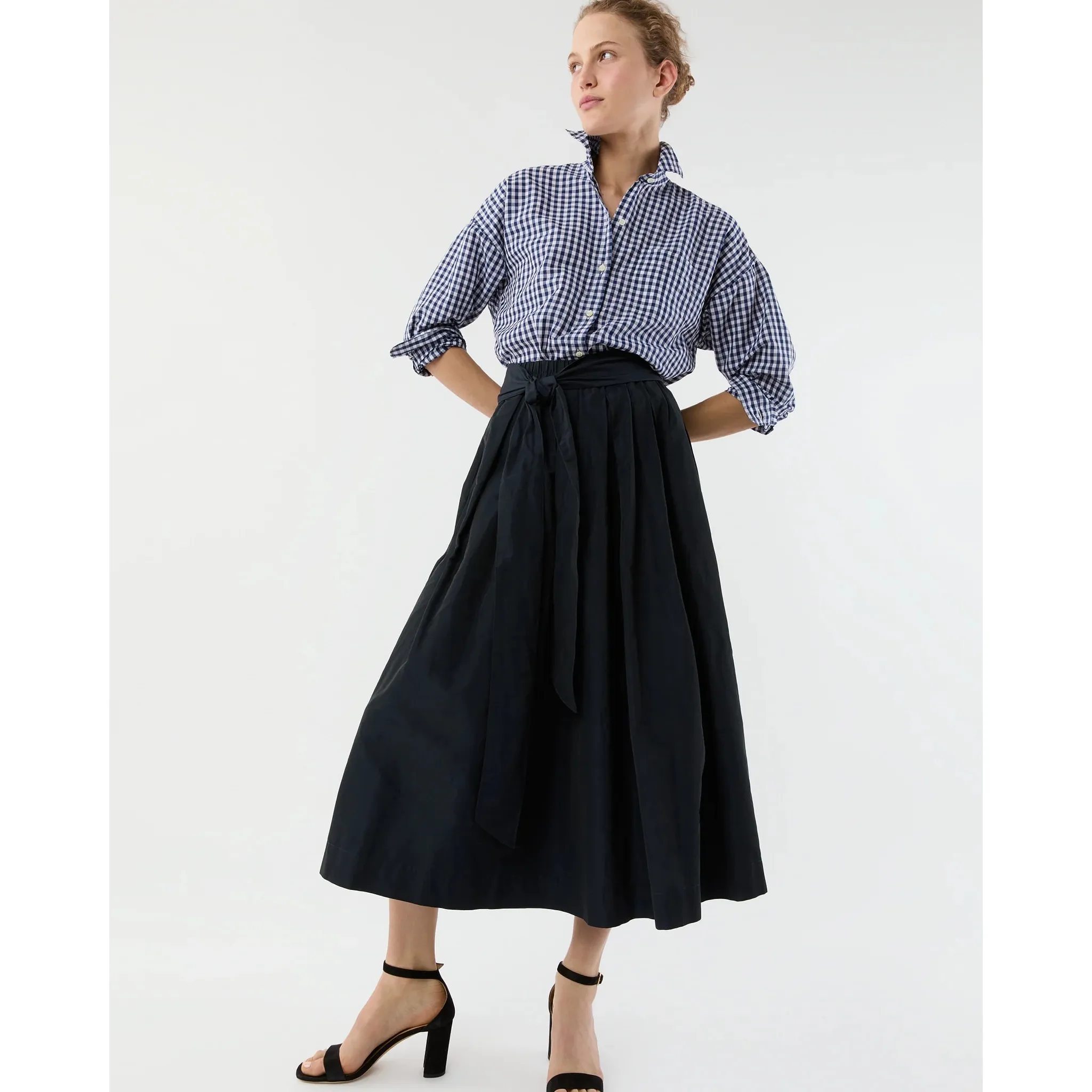 Weekender Shirt in Navy Gingham Cotlino