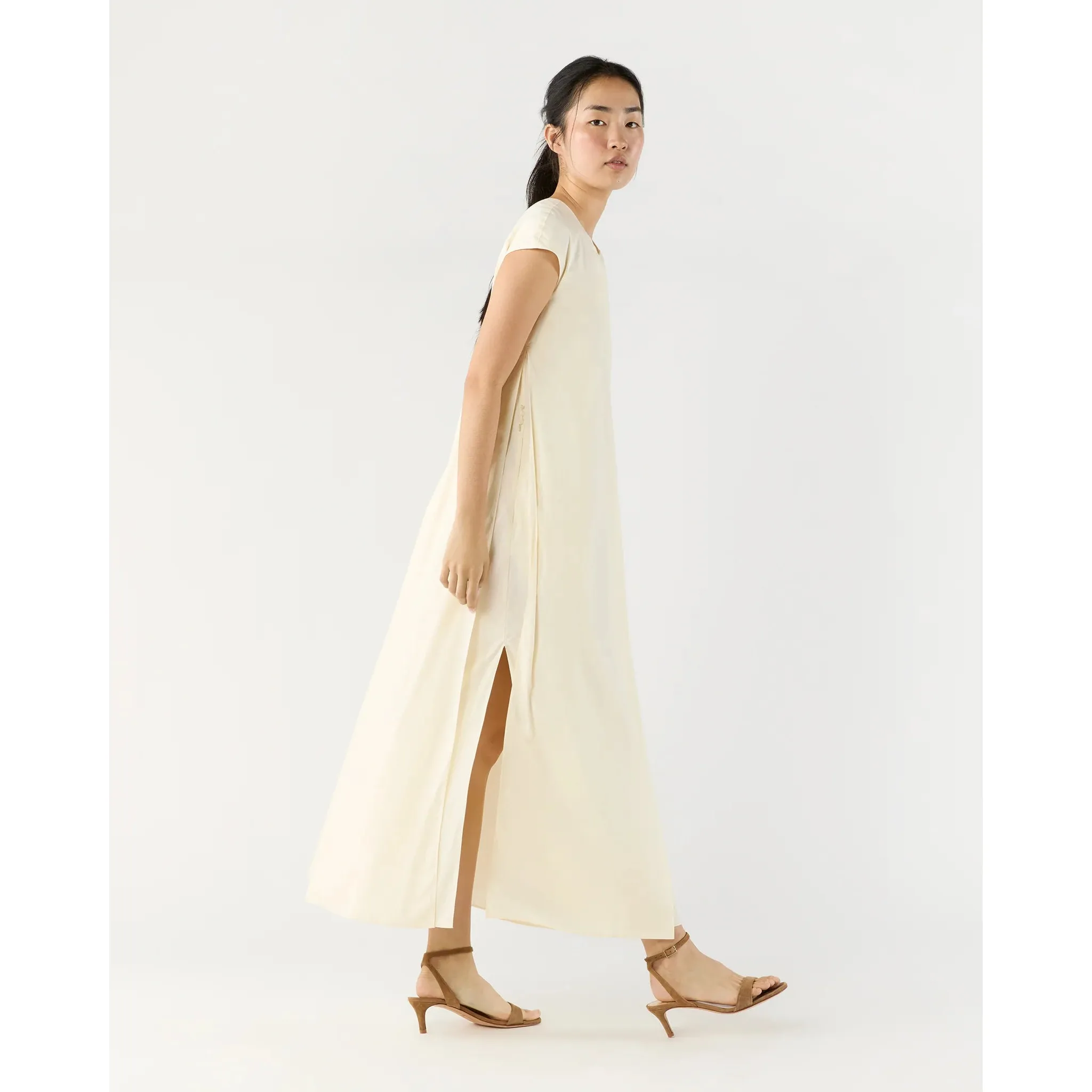 Scarlett Dress Natural Paperweight Stretch Cotton