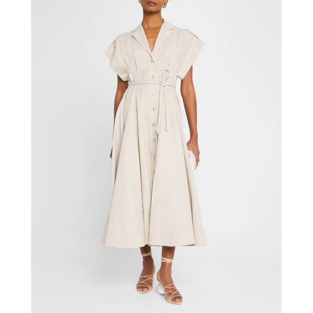 Guayaba Linen Maxi Shirtdress